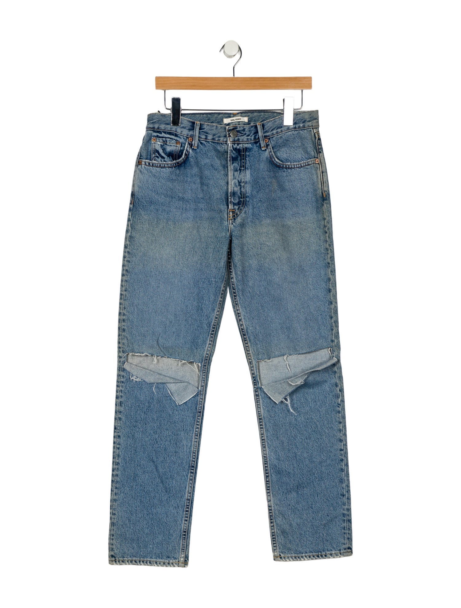 GRLFRND Mid-Rise Straight Leg Jeans w/ Tags