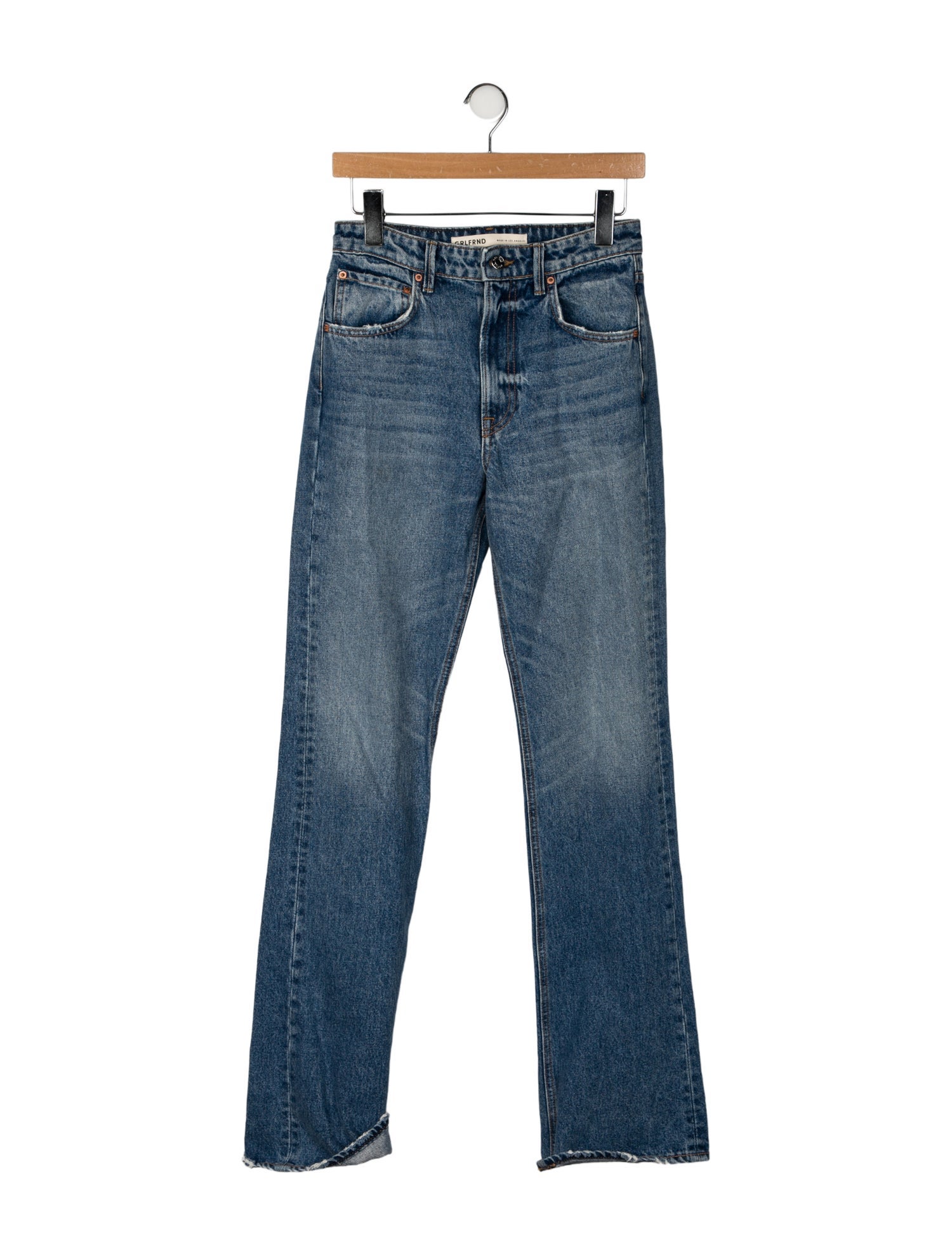 GRLFRND High-Rise Straight Leg Jeans