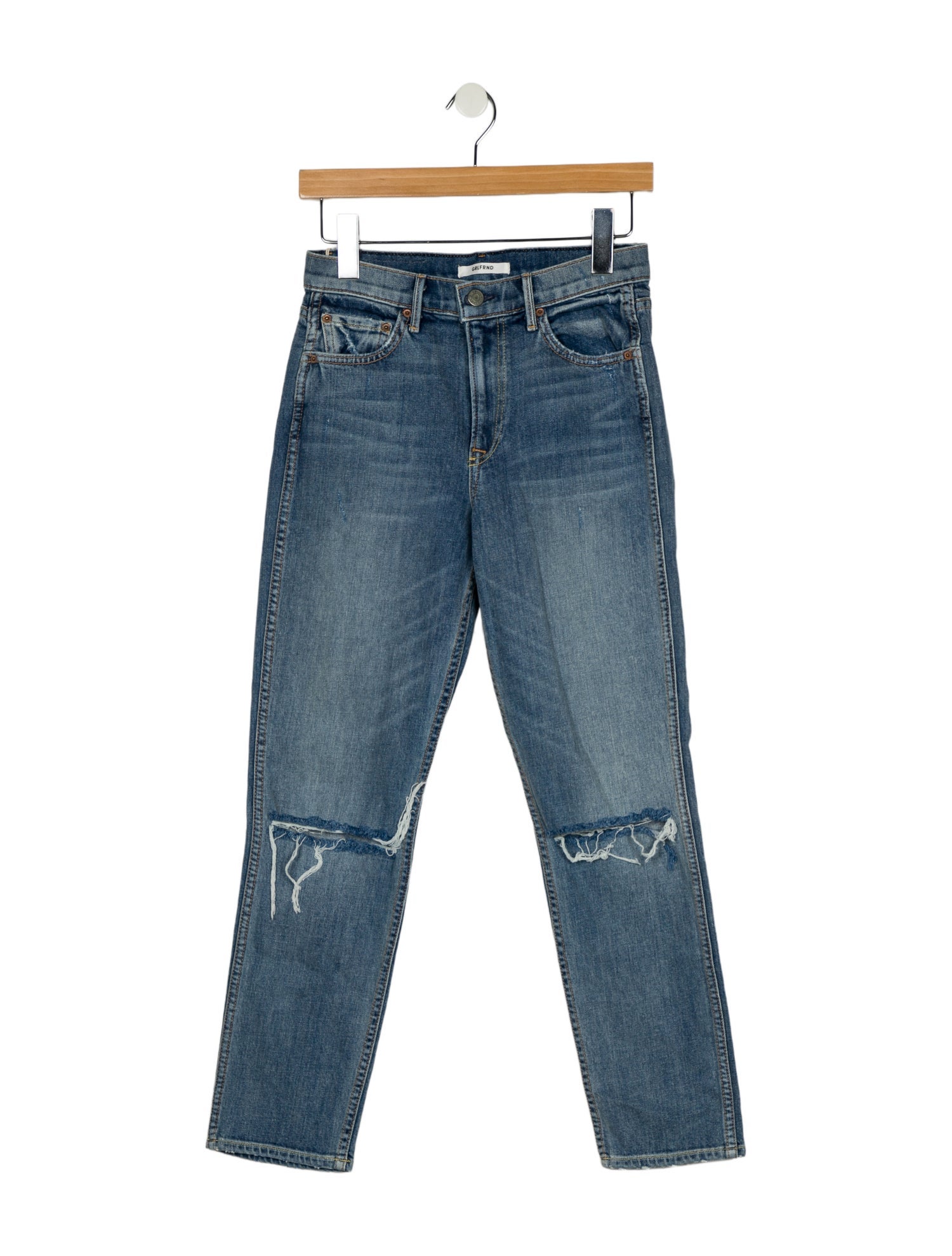 GRLFRND Mid-Rise Straight Leg Jeans w/ Tags