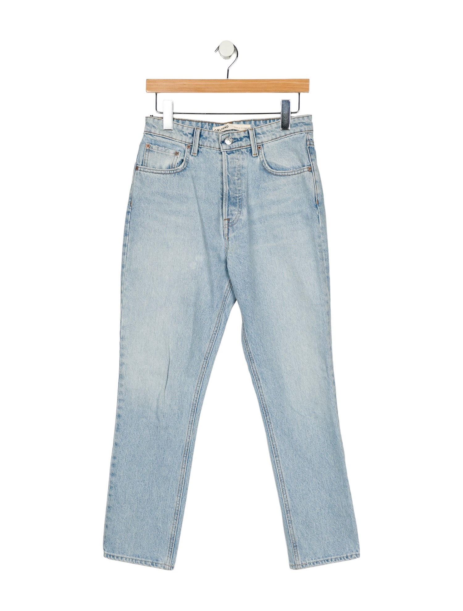 GRLFRND High-Rise Straight Leg Jeans