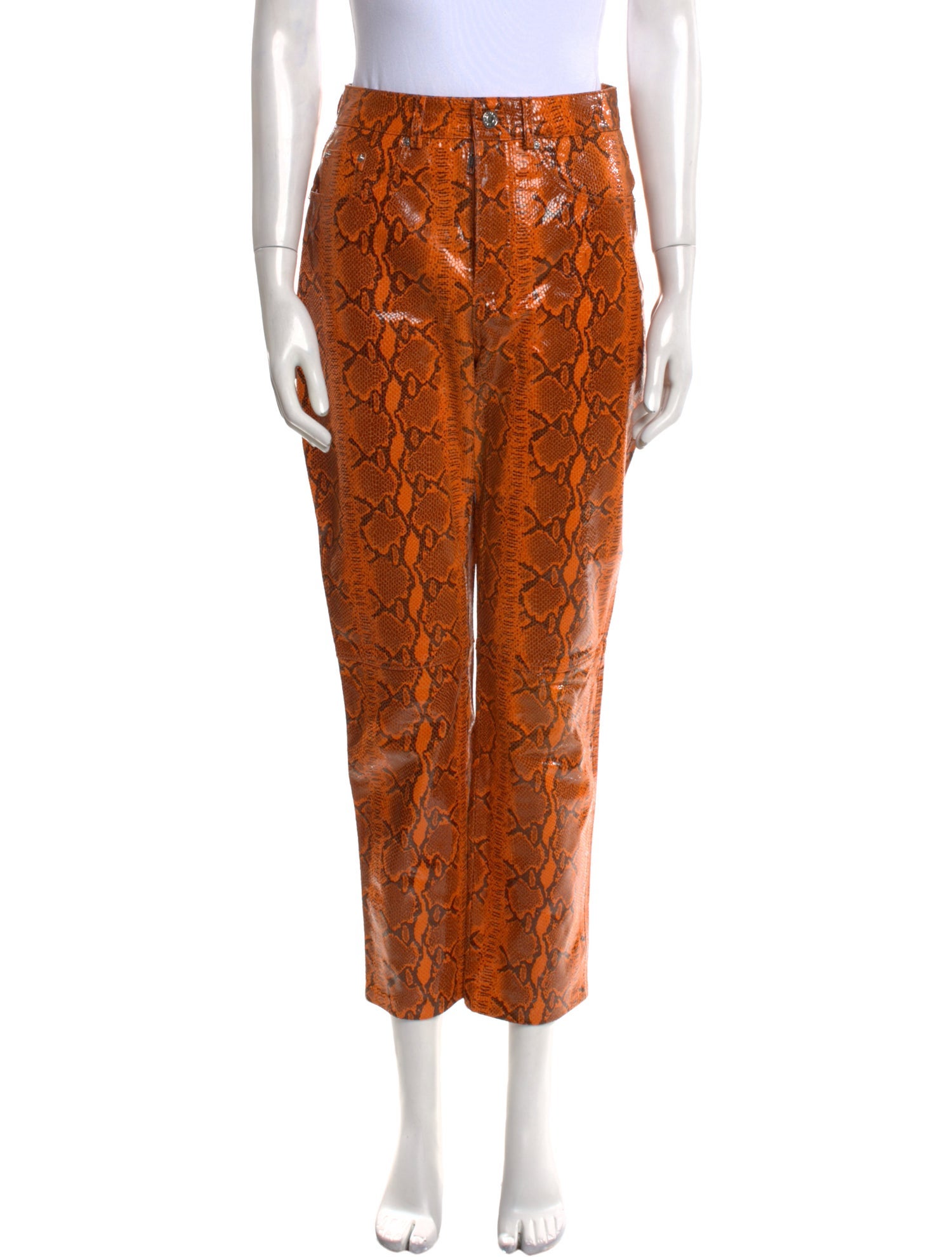 GRLFRND Leather Straight Leg Pants