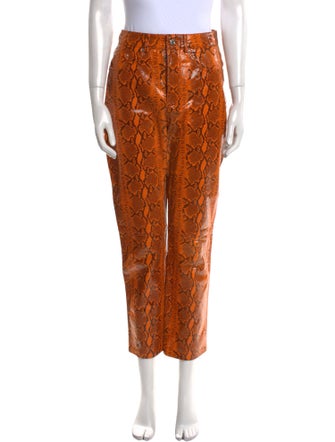 GRLFRND Leather Straight Leg Pants