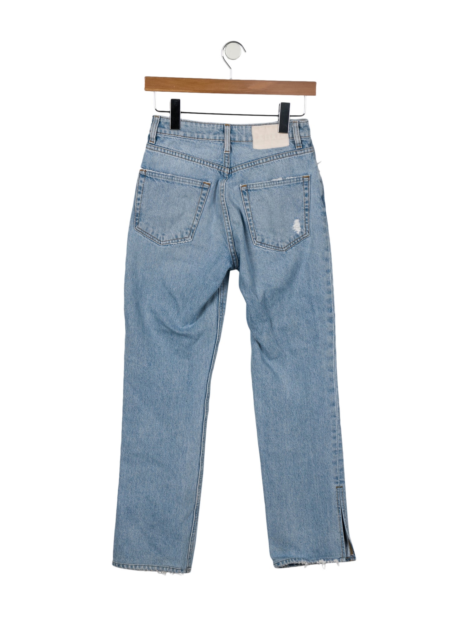 GRLFRND Mid-Rise Straight Leg Jeans