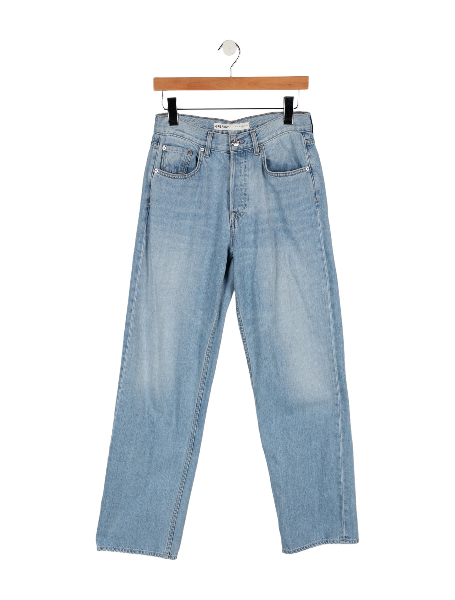 GRLFRND Mid-Rise Straight Leg Jeans