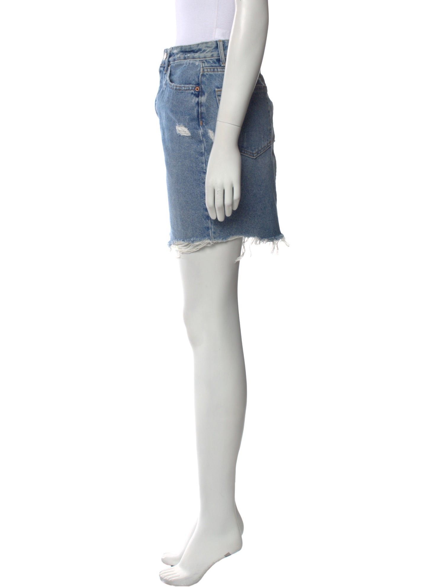 GRLFRND Distressed Accents Mini Skirt