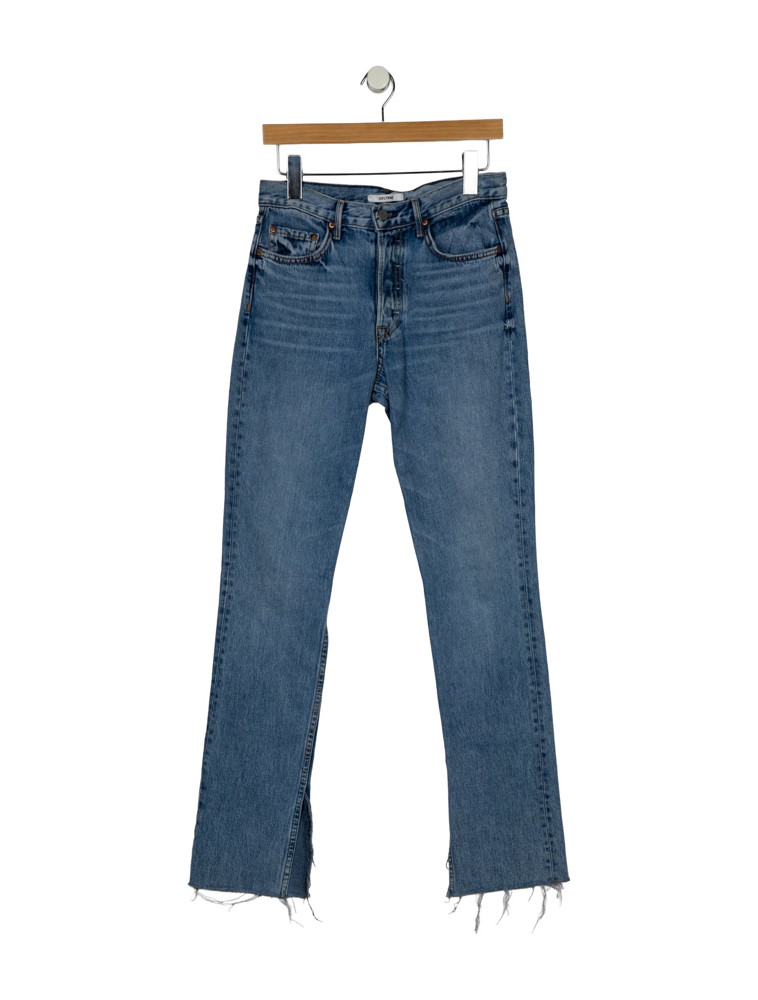 GRLFRND Mid-Rise Straight Leg Jeans