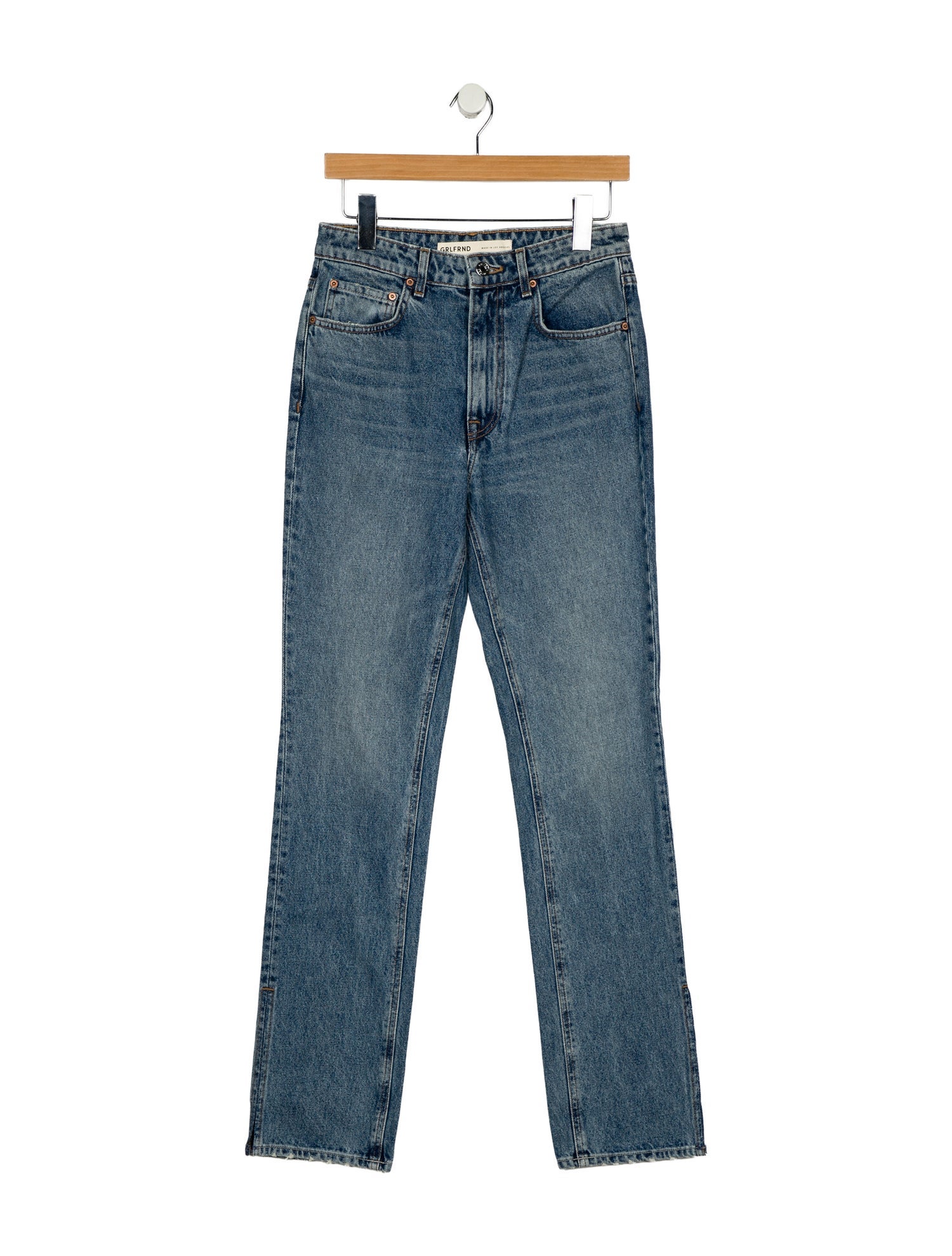GRLFRND High-Rise Straight Leg Jeans