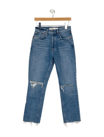 GRLFRND Mid-Rise Straight Leg Jeans