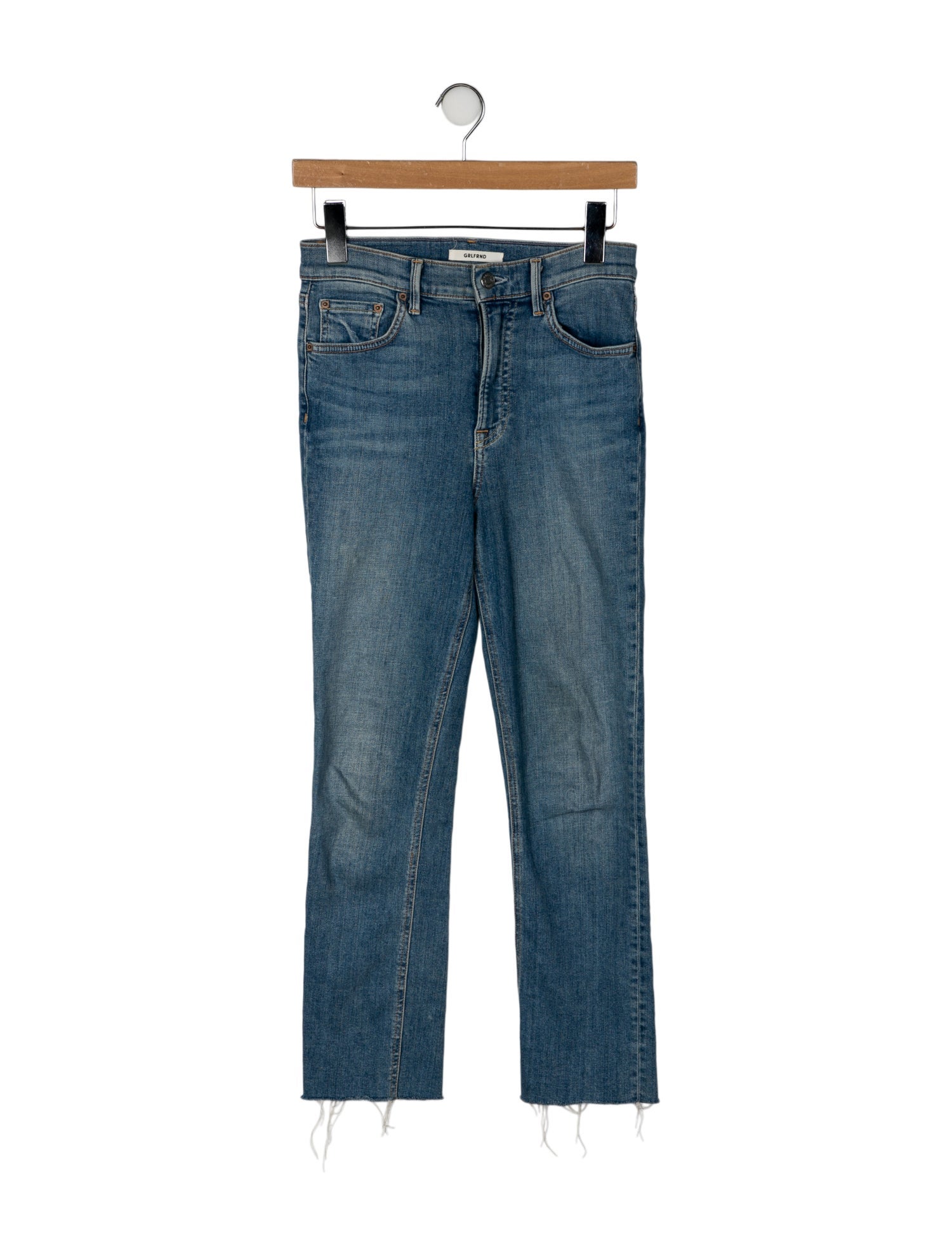 GRLFRND Mid-Rise Straight Leg Jeans