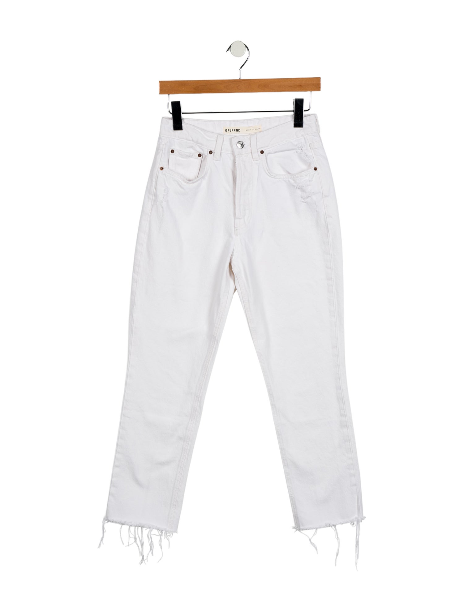 GRLFRND Mid-Rise Straight Leg Jeans