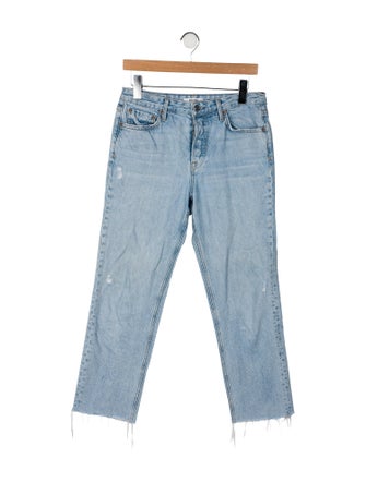 GRLFRND Mid-Rise Straight Leg Jeans