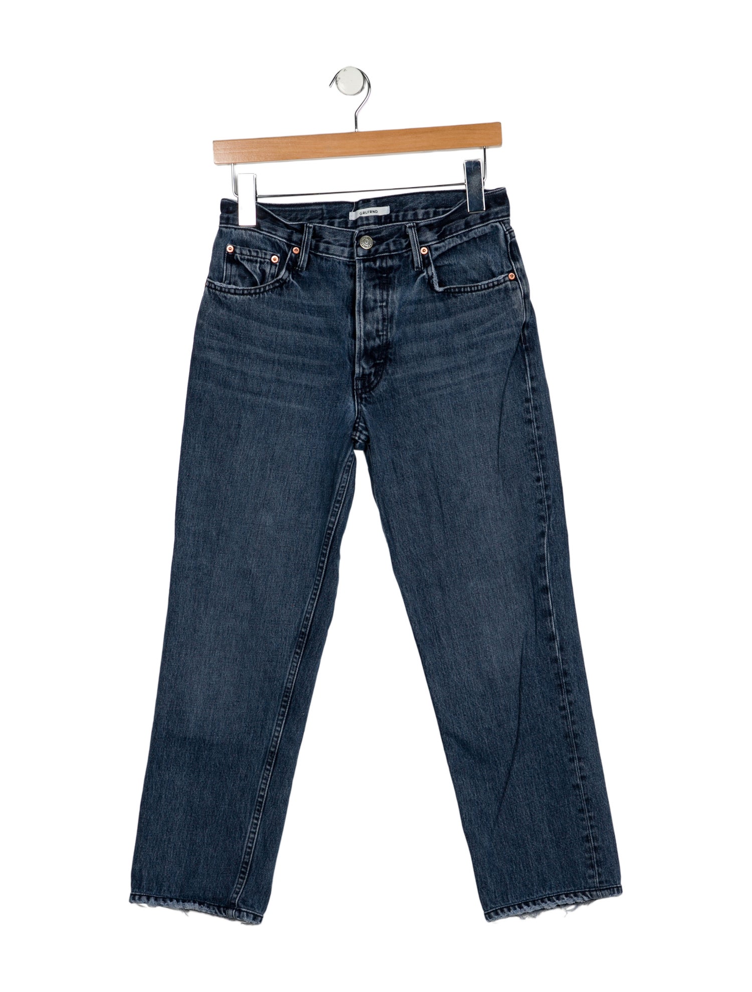 GRLFRND Mid-Rise Straight Leg Jeans
