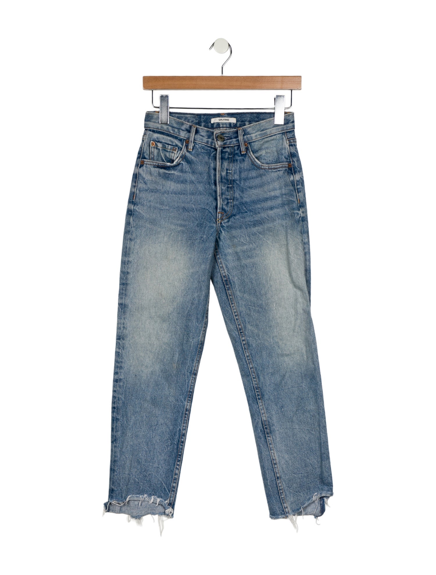 GRLFRND Mid-Rise Straight Leg Jeans