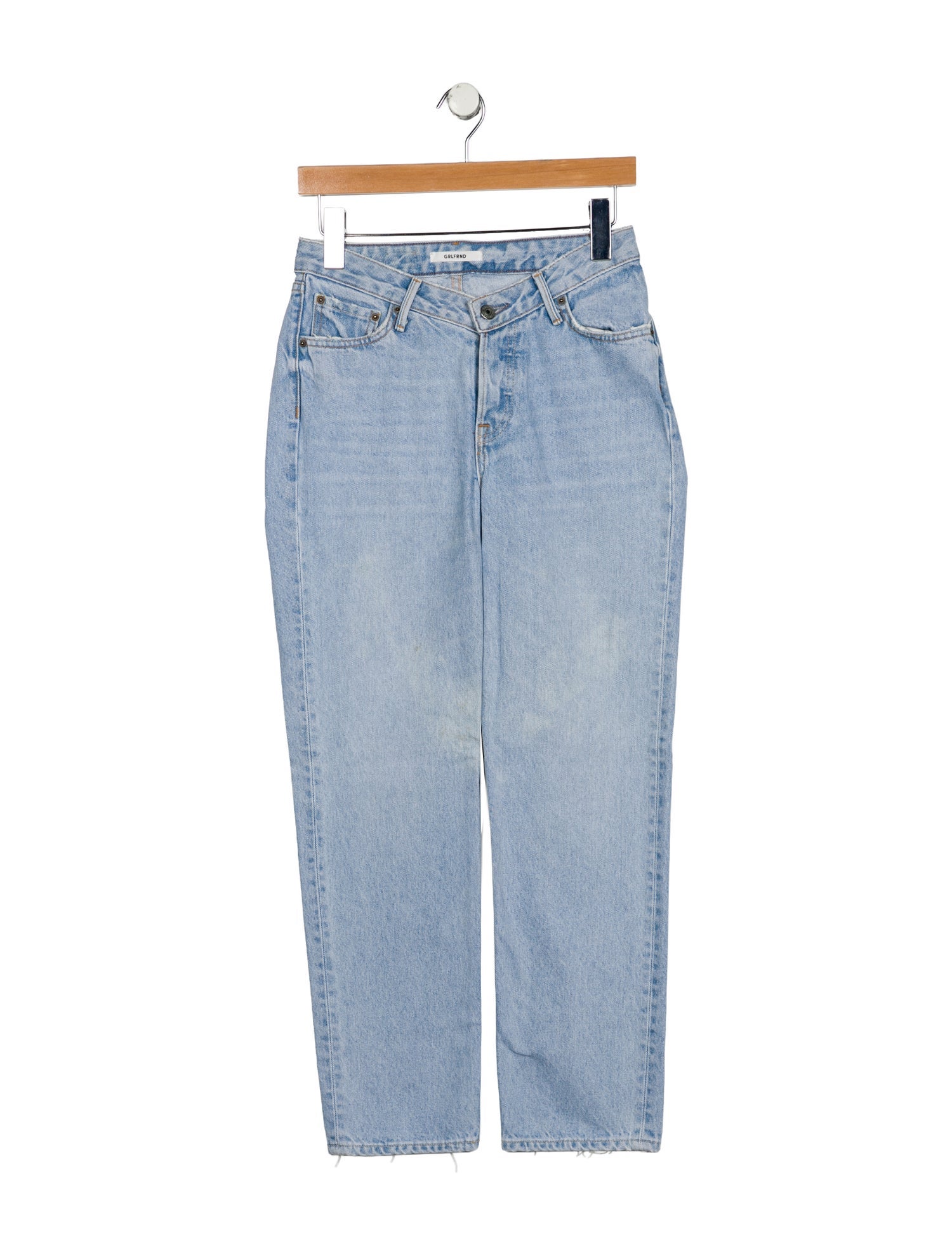 GRLFRND Mid-Rise Straight Leg Jeans