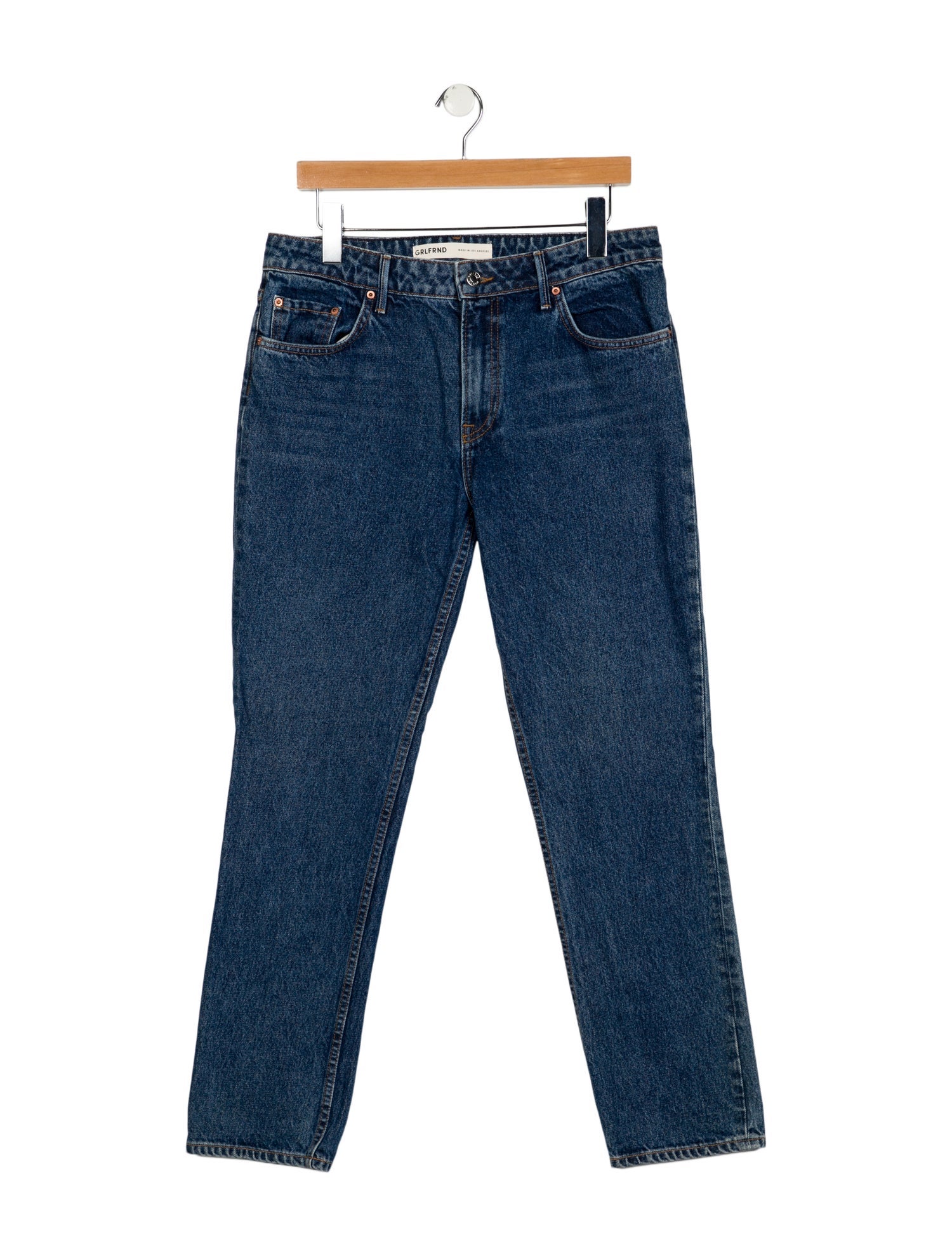 GRLFRND Mid-Rise Straight Leg Jeans