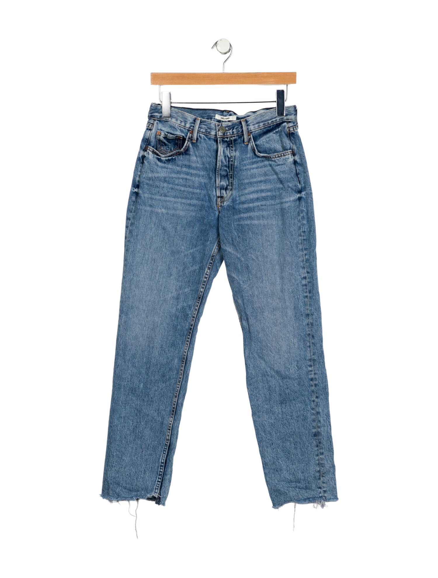GRLFRND Mid-Rise Straight Leg Jeans
