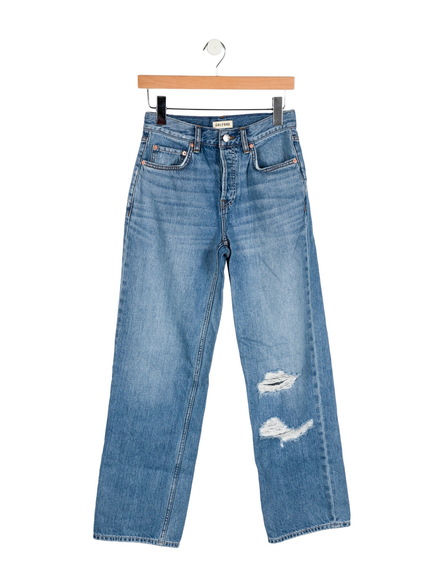 GRLFRND Mid-Rise Wide Leg Jeans