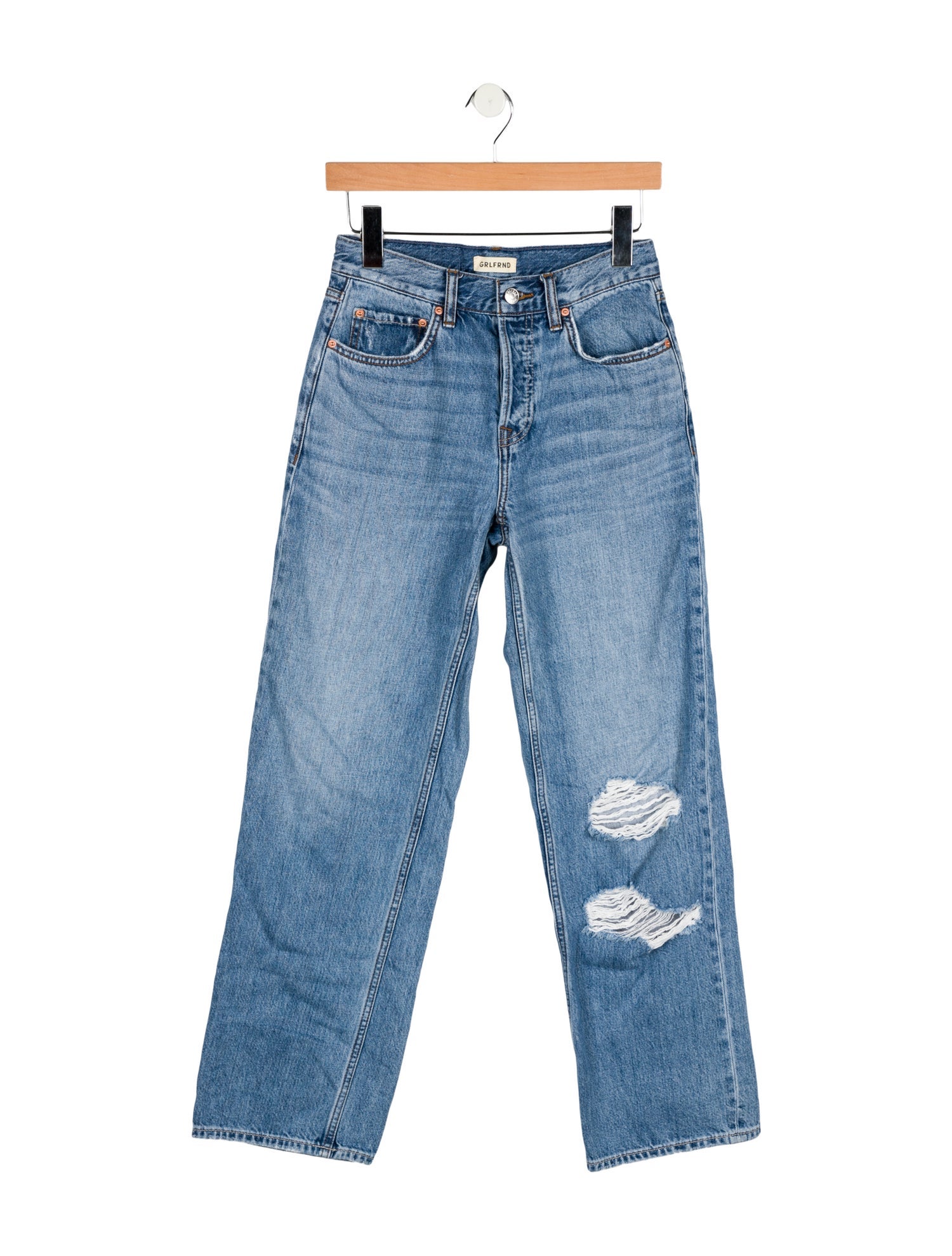 GRLFRND Mid-Rise Wide Leg Jeans