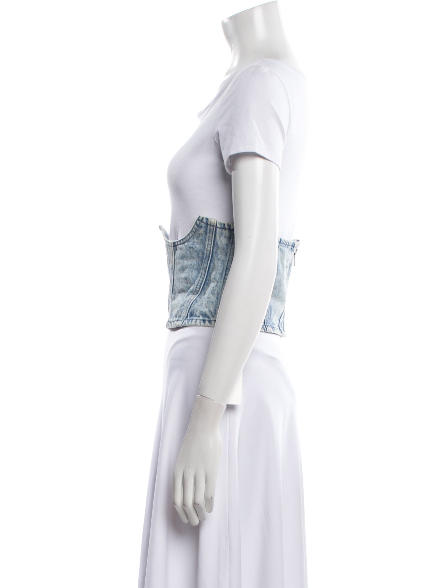 GRLFRND Scoop Neck Short Sleeve Crop Top