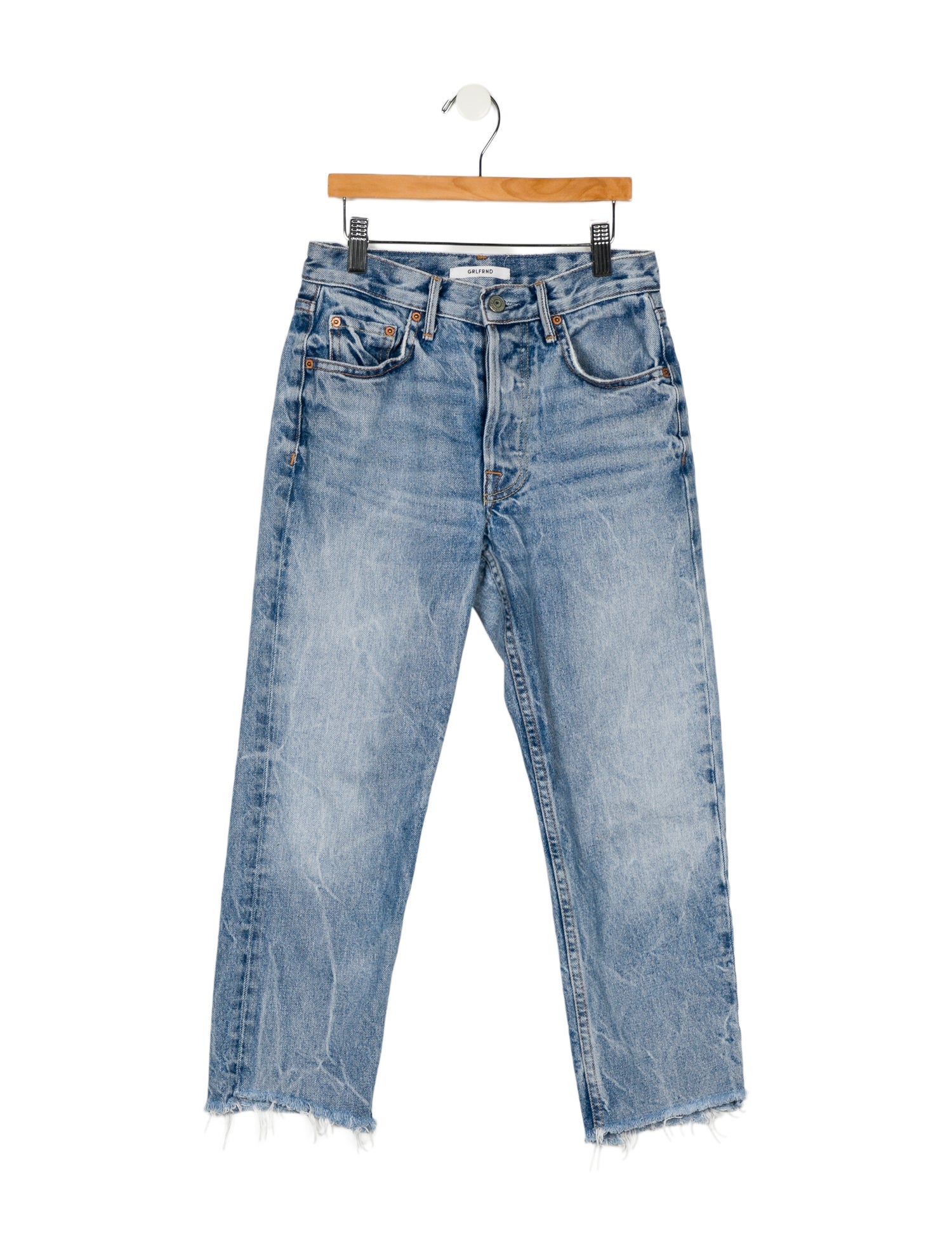 GRLFRND Mid-Rise Straight Leg Jeans