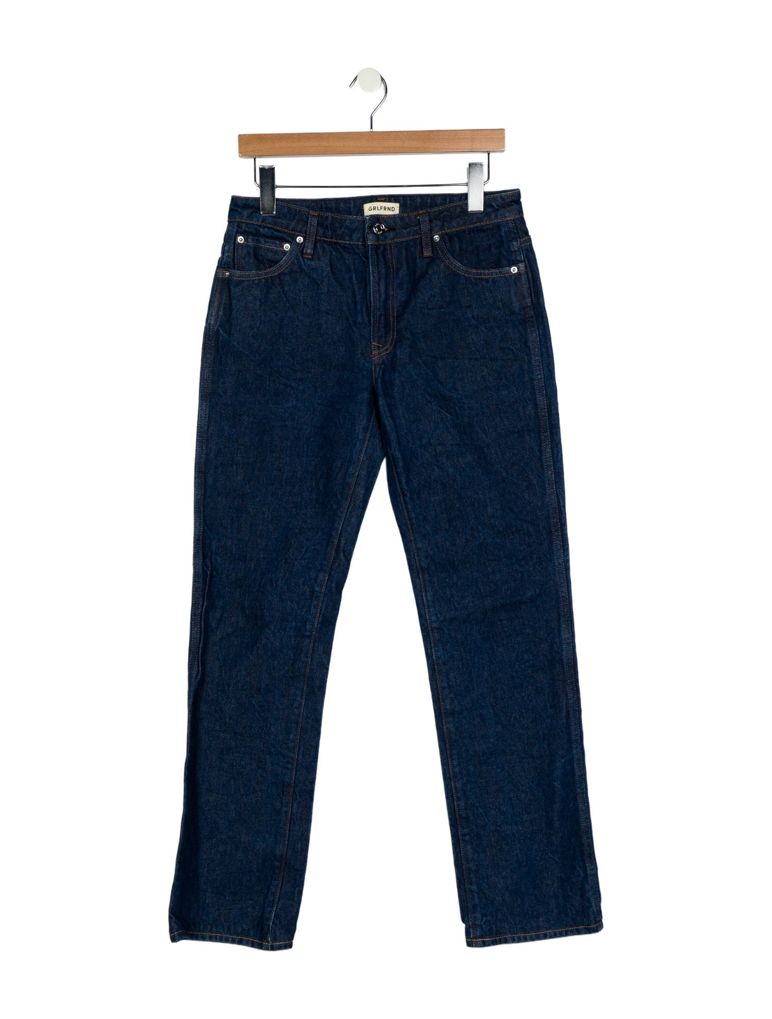 GRLFRND Mid-Rise Straight Leg Jeans