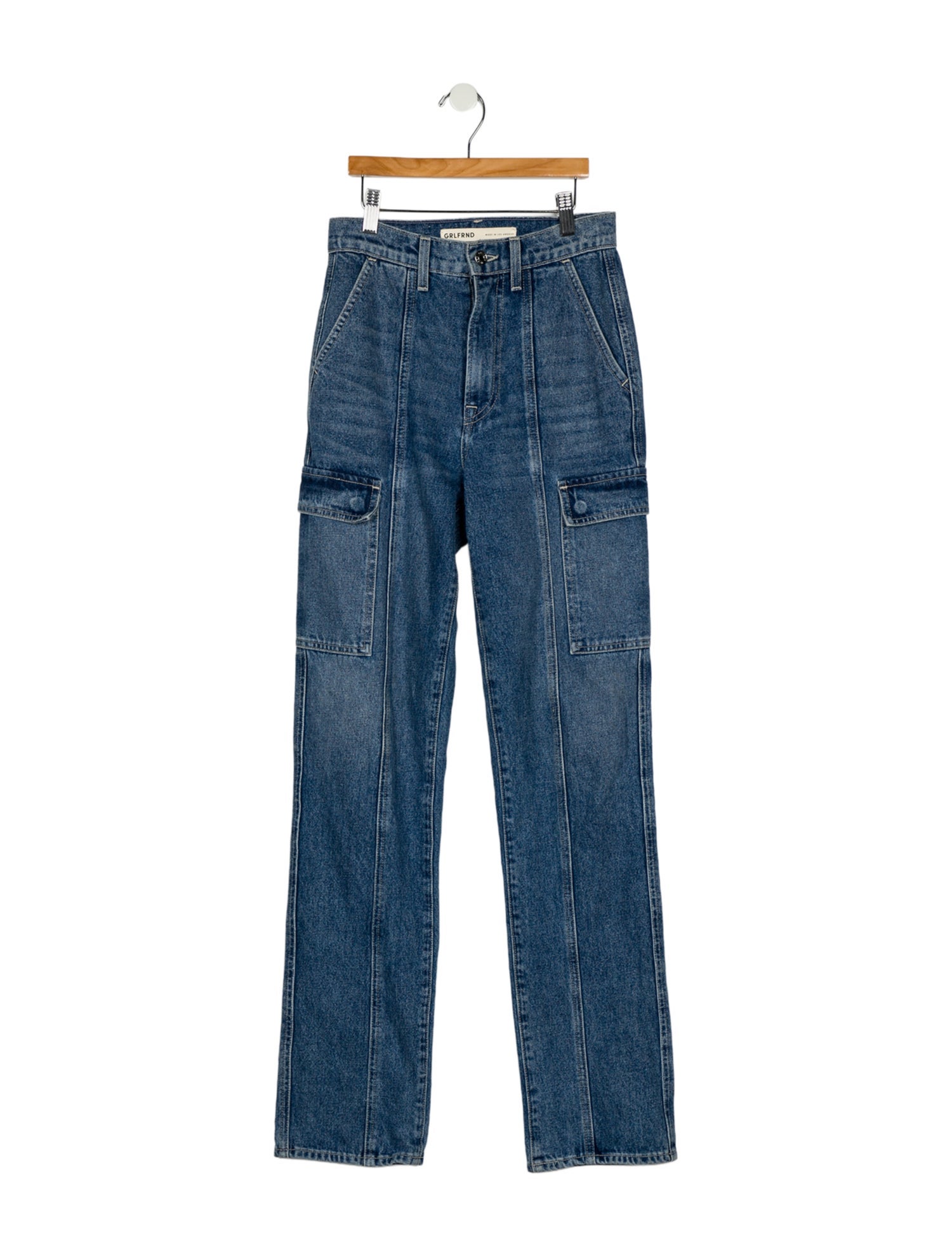 GRLFRND High-Rise Straight Leg Jeans