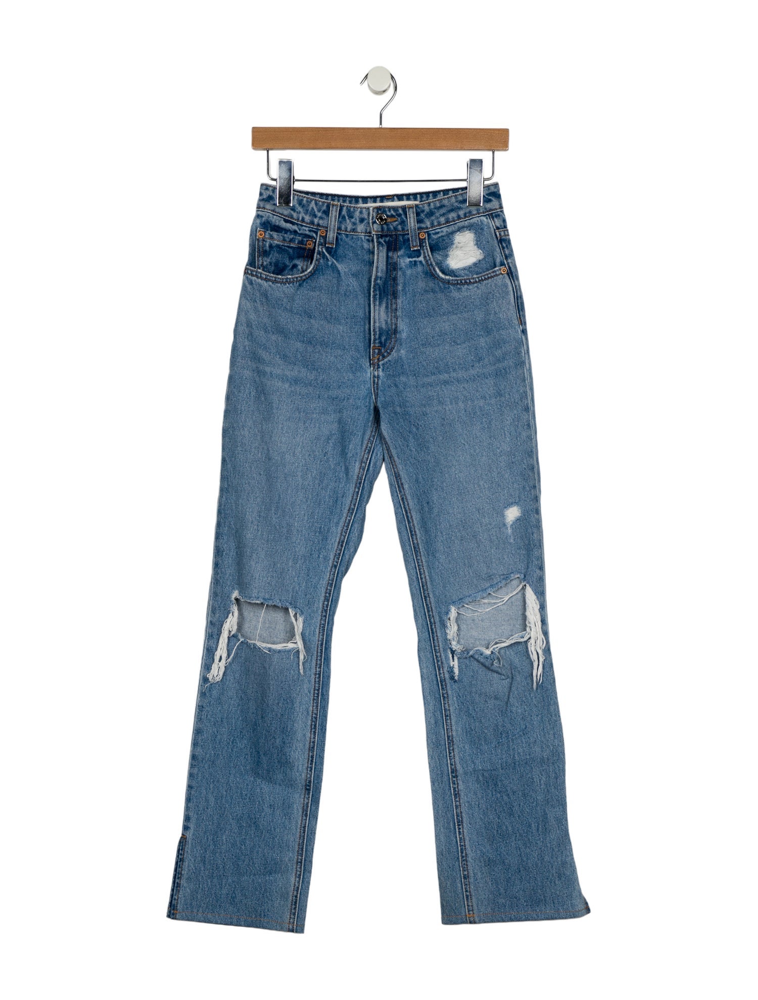 GRLFRND High-Rise Straight Leg Jeans