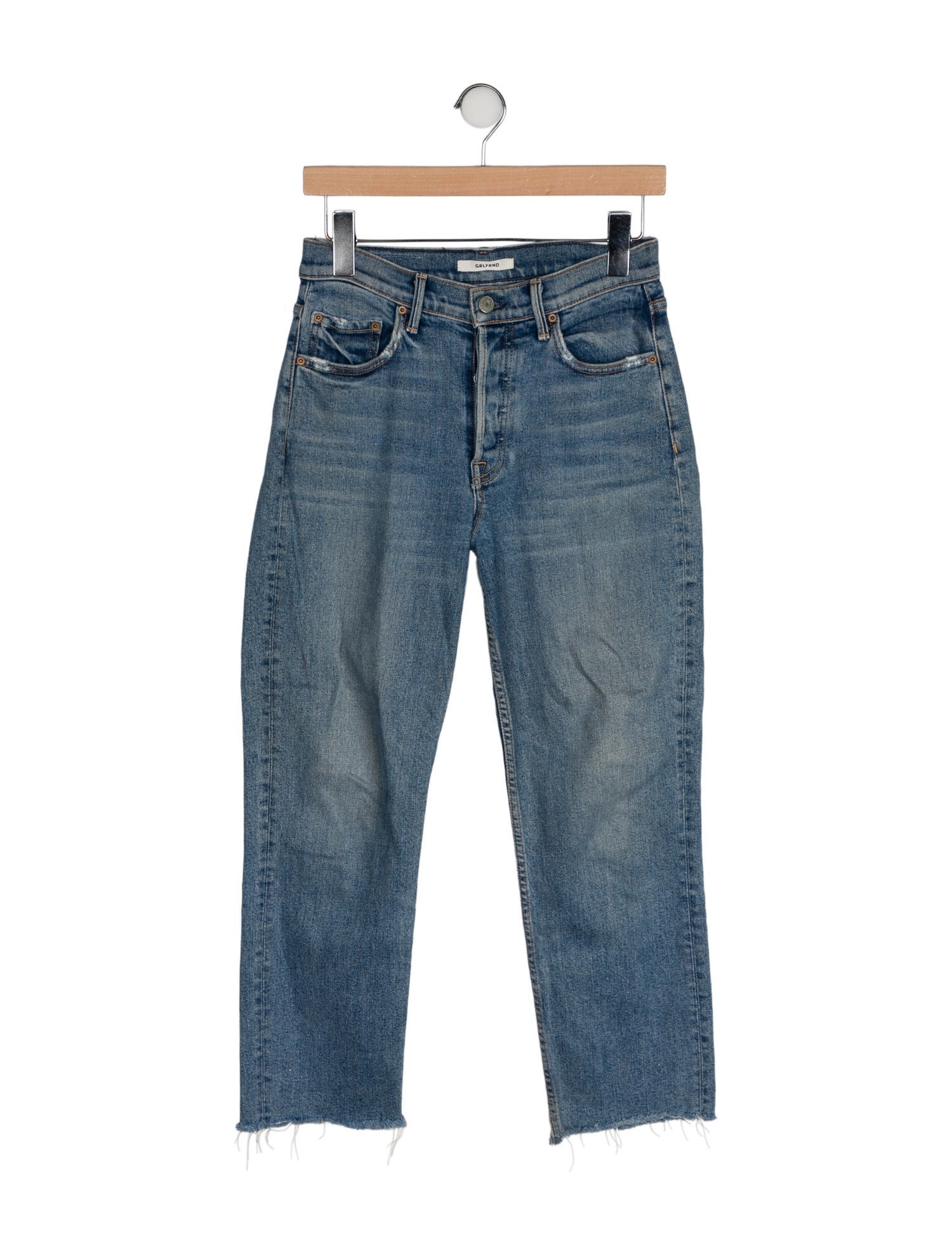 GRLFRND Mid-Rise Straight Leg Jeans
