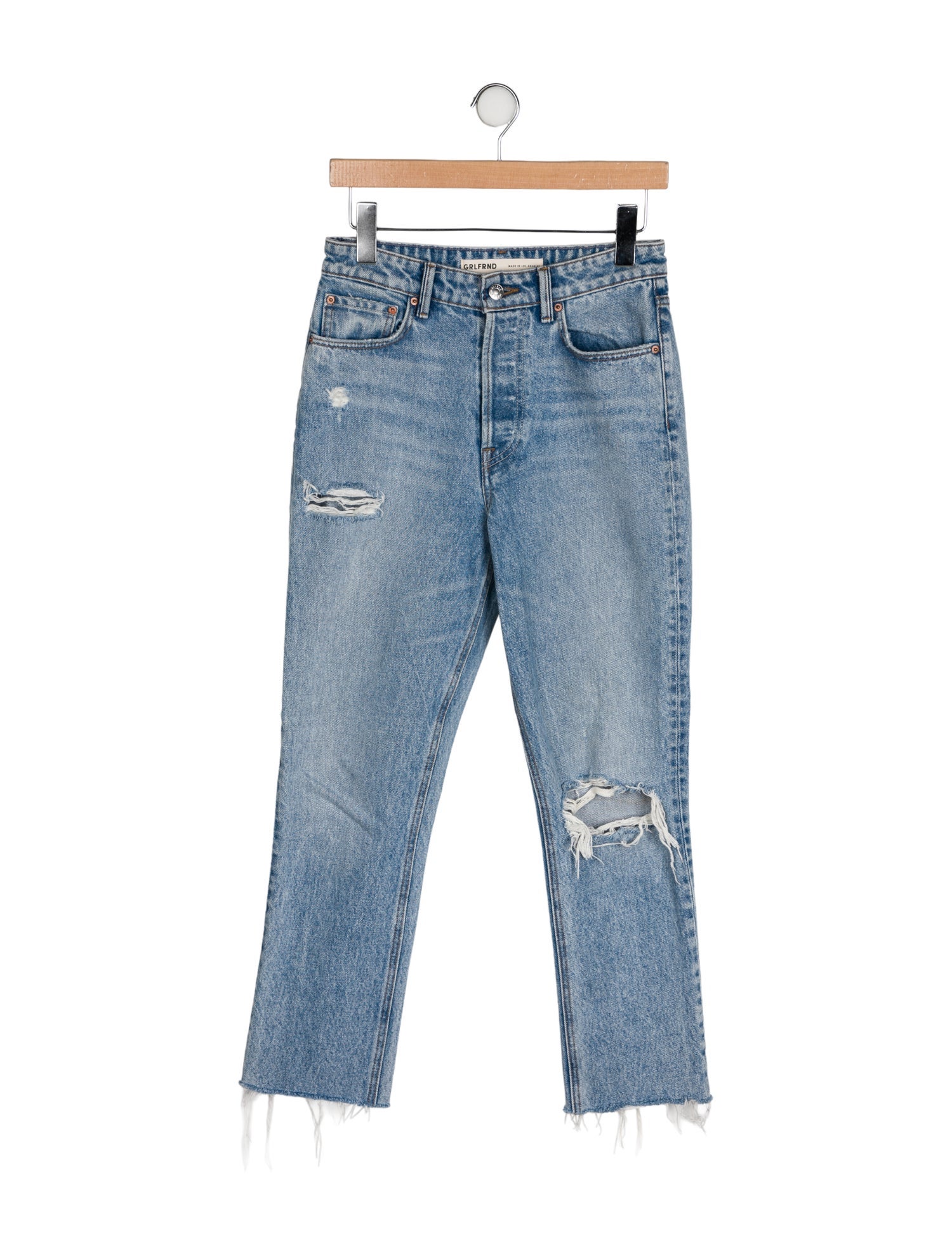 GRLFRND High-Rise Straight Leg Jeans