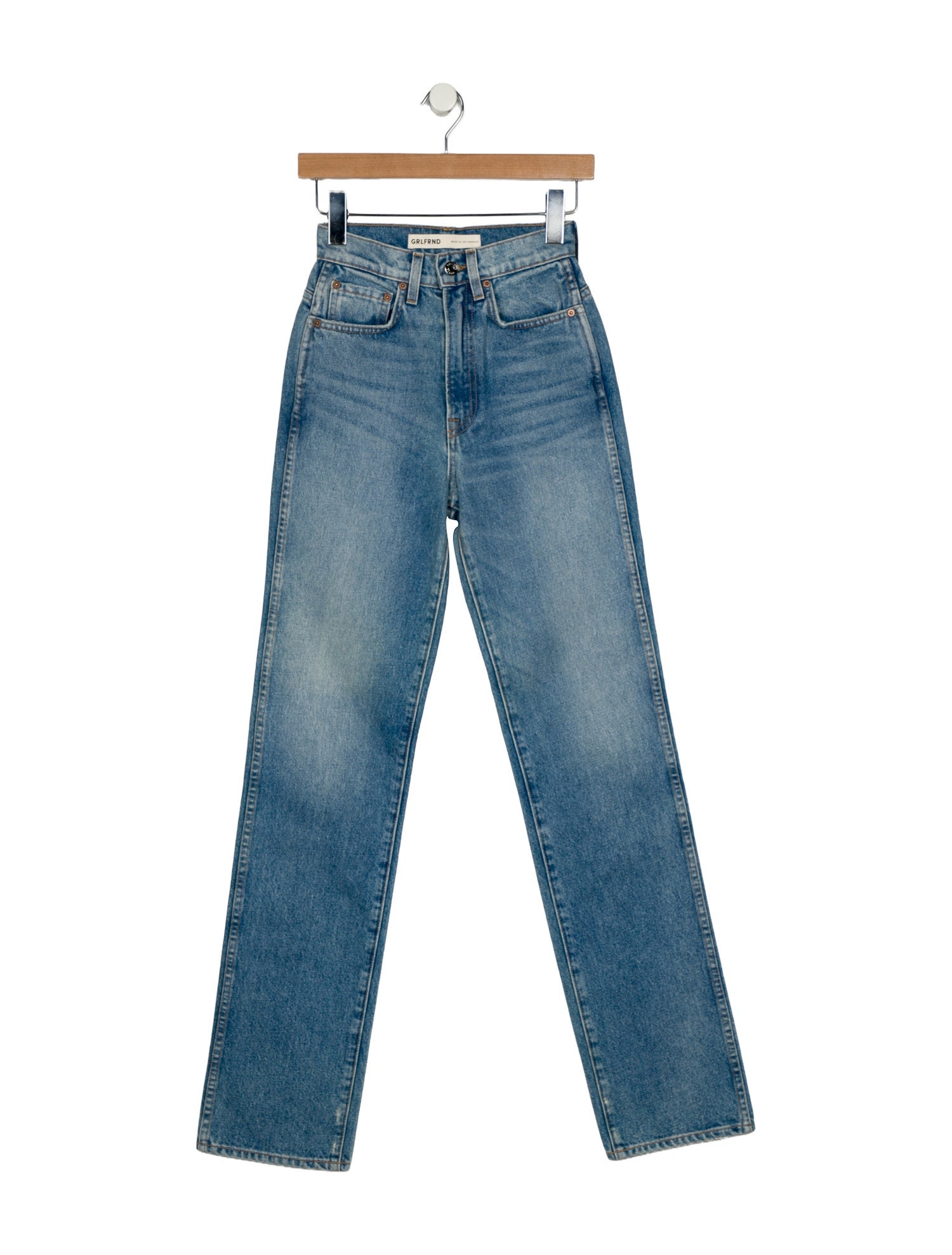 GRLFRND High-Rise Straight Leg Jeans