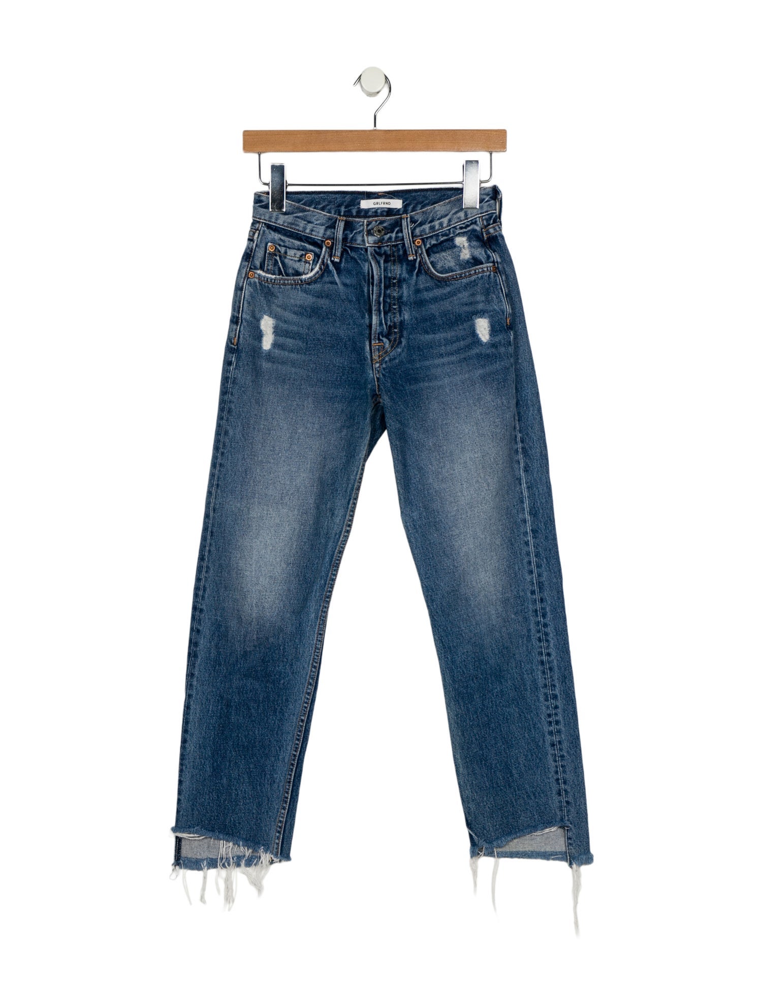 GRLFRND Mid-Rise Straight Leg Jeans