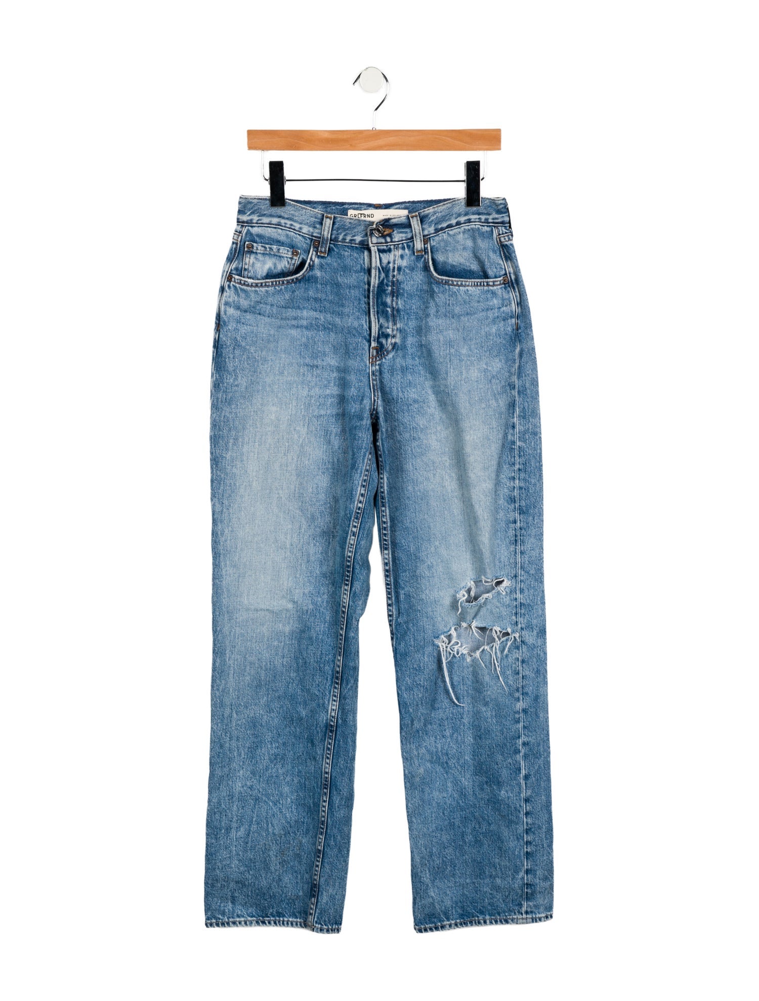 GRLFRND Mid-Rise Wide Leg Jeans