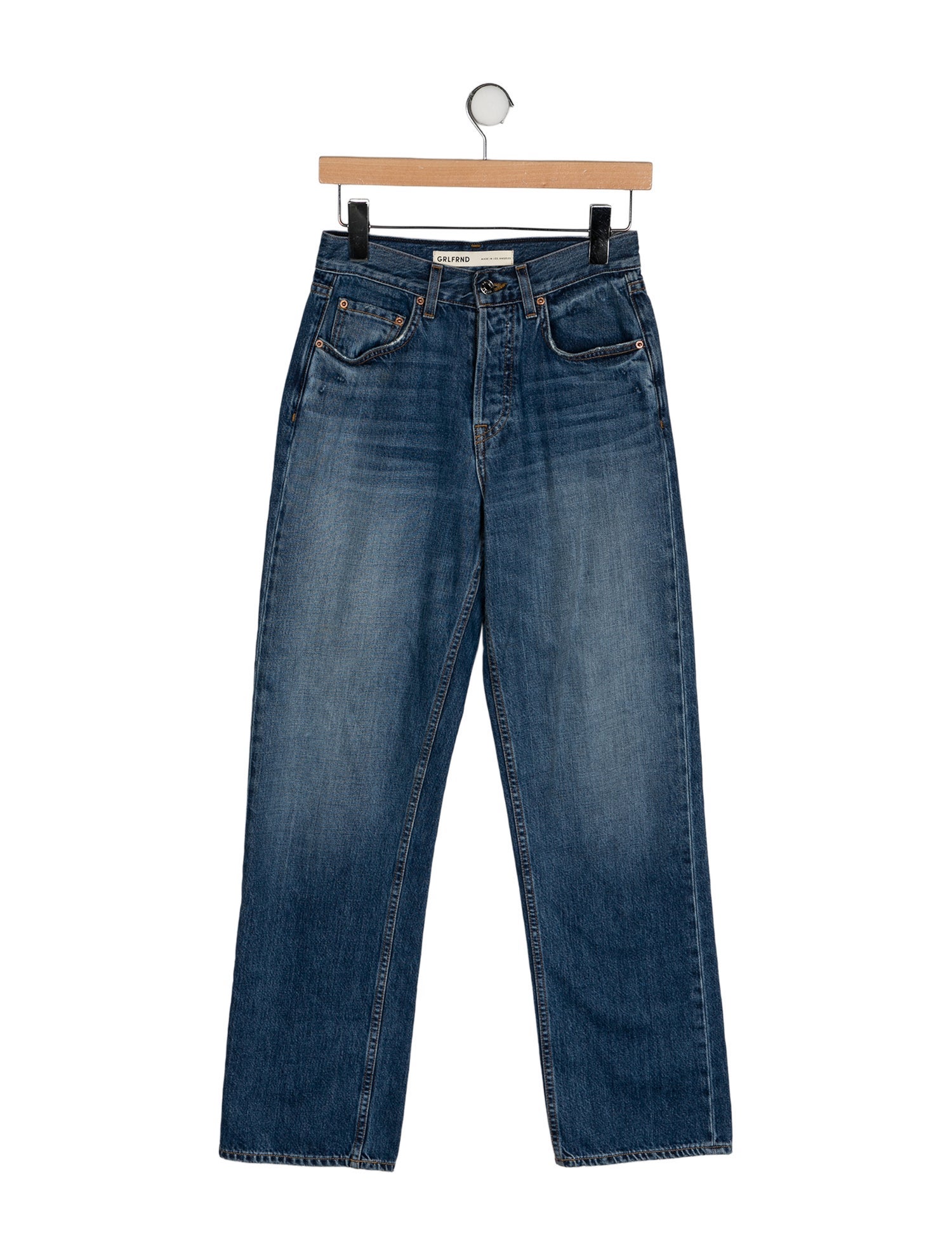 GRLFRND High-Rise Straight Leg Jeans