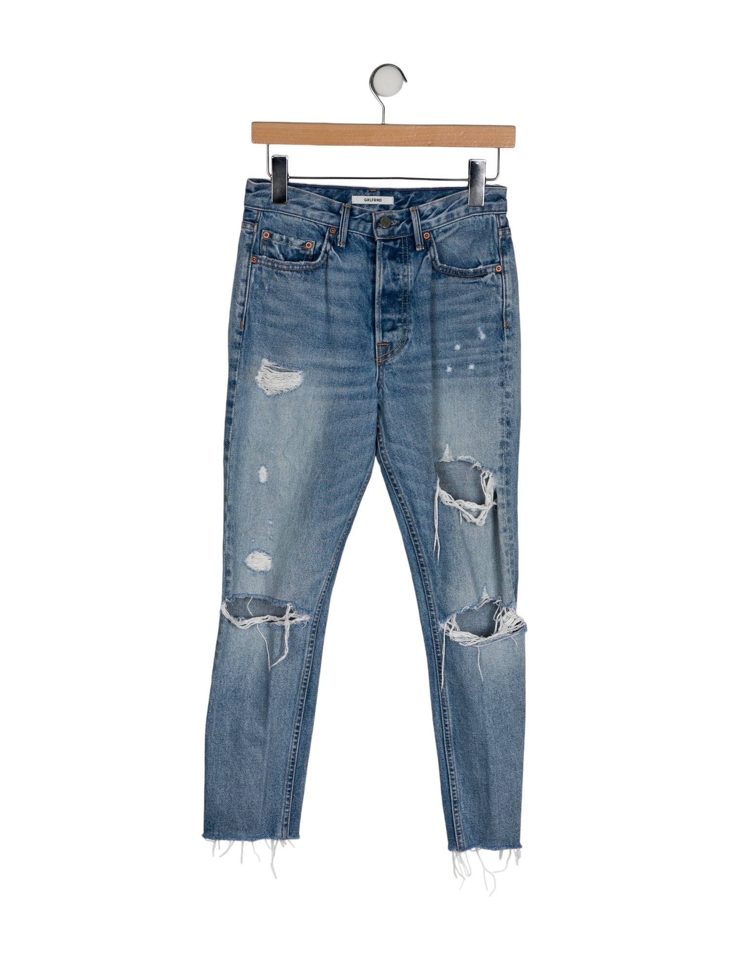 GRLFRND Low-Rise Skinny Leg Jeans