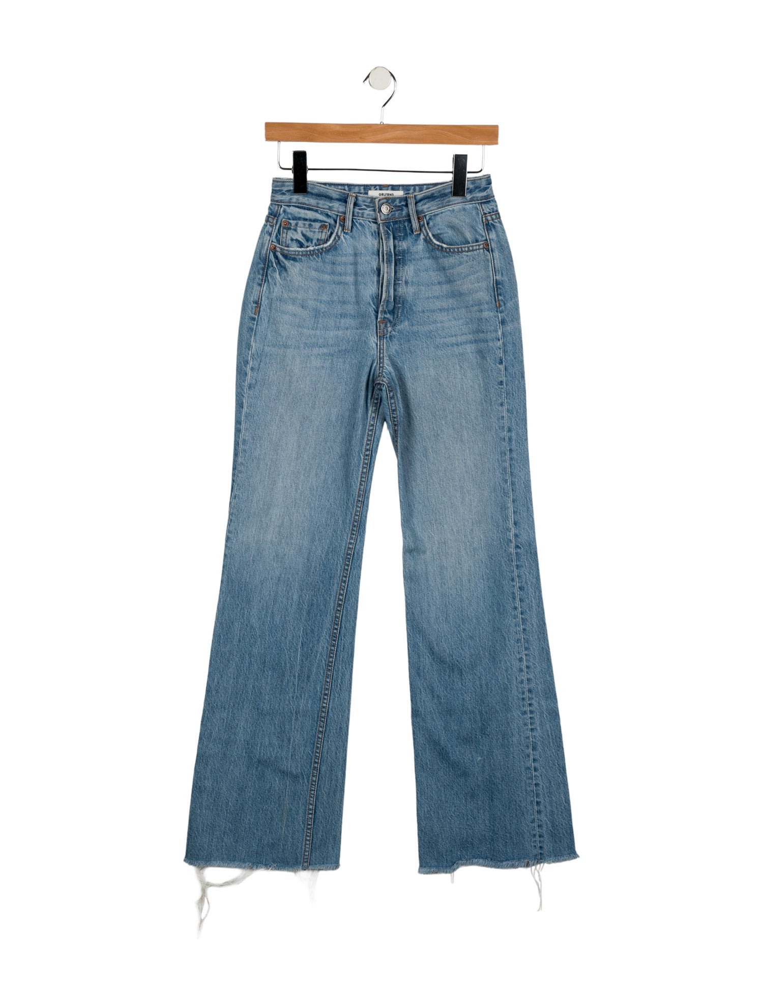 GRLFRND Mid-Rise Wide Leg Jeans