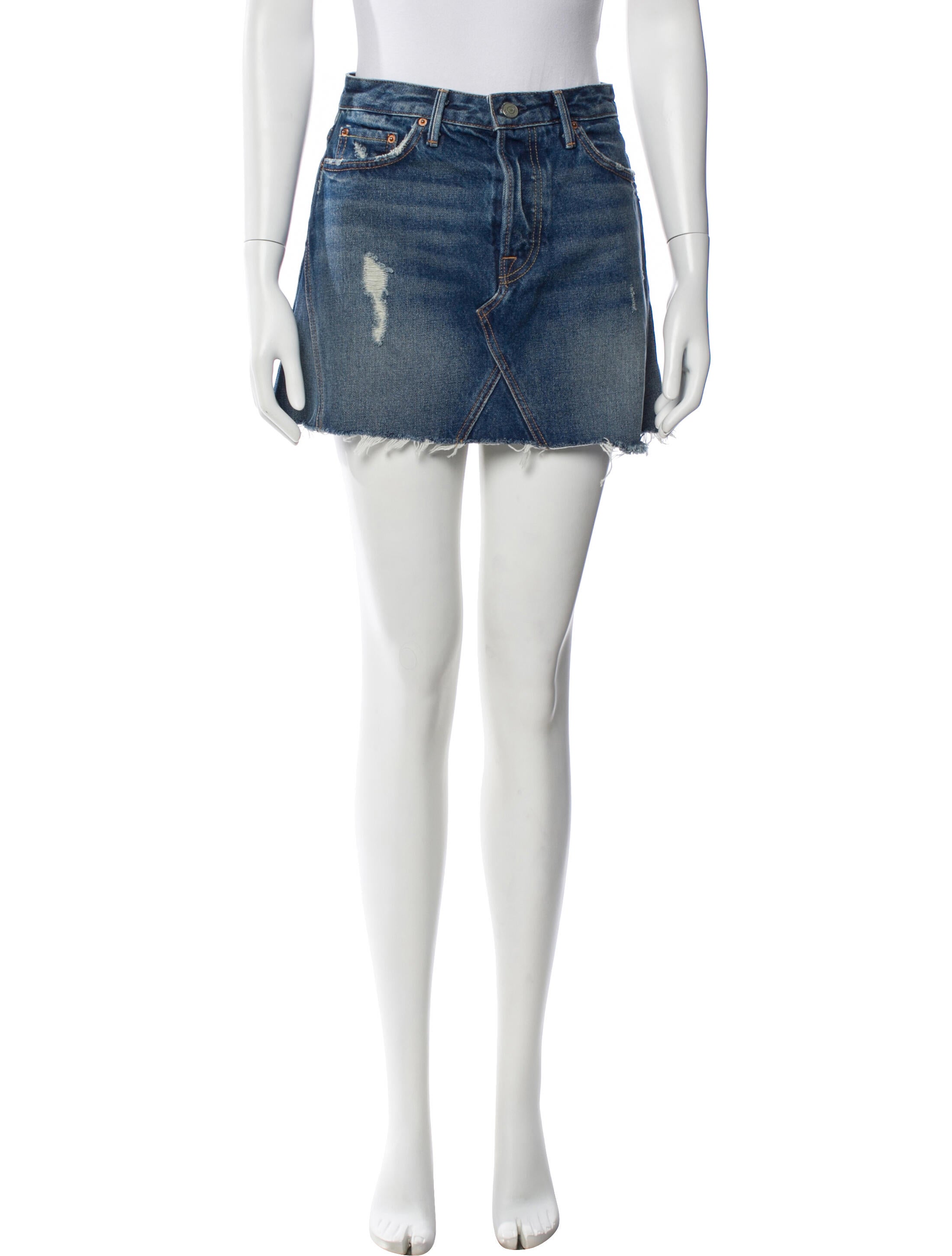 GRLFRND Distressed Accents Mini Skirt