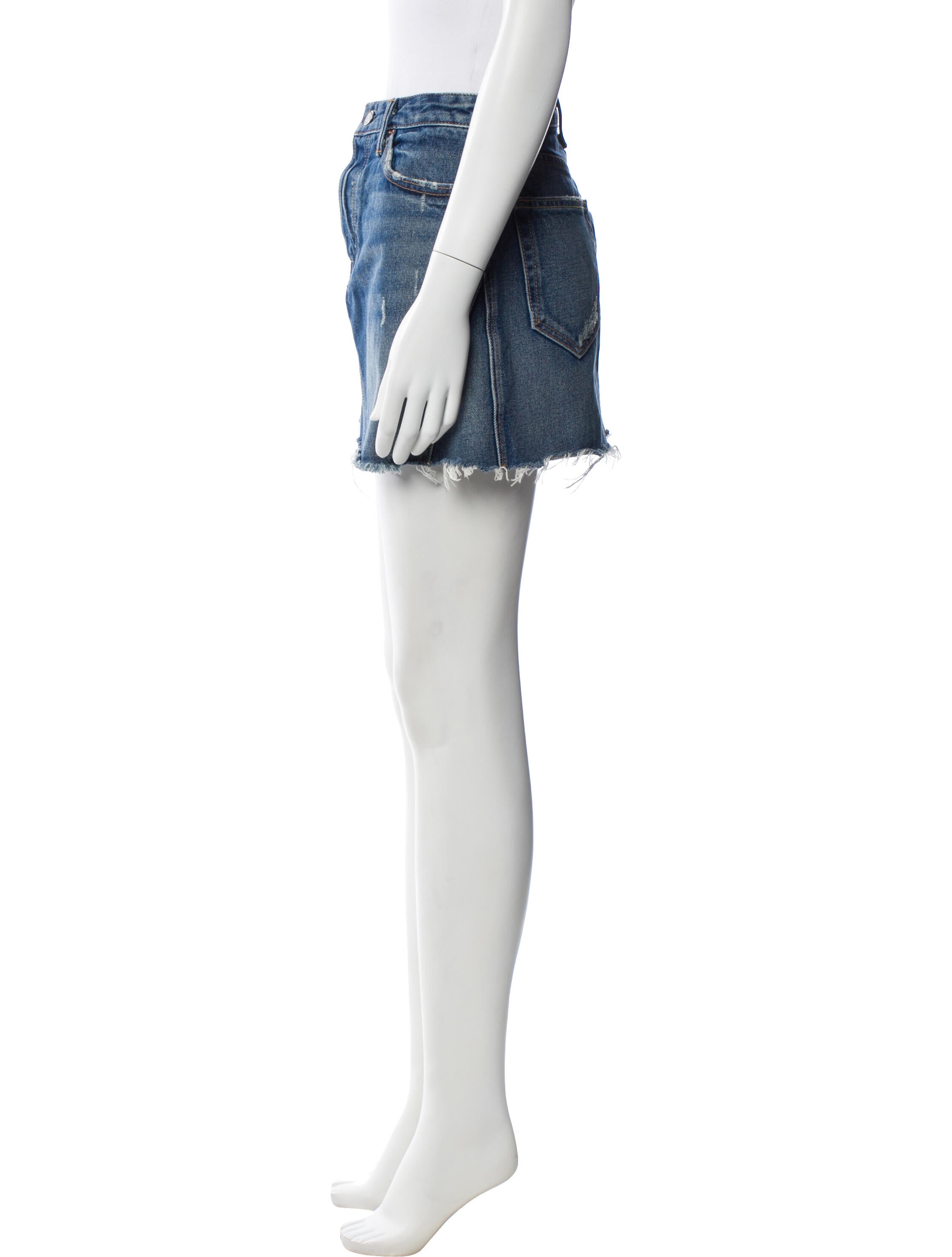 GRLFRND Distressed Accents Mini Skirt