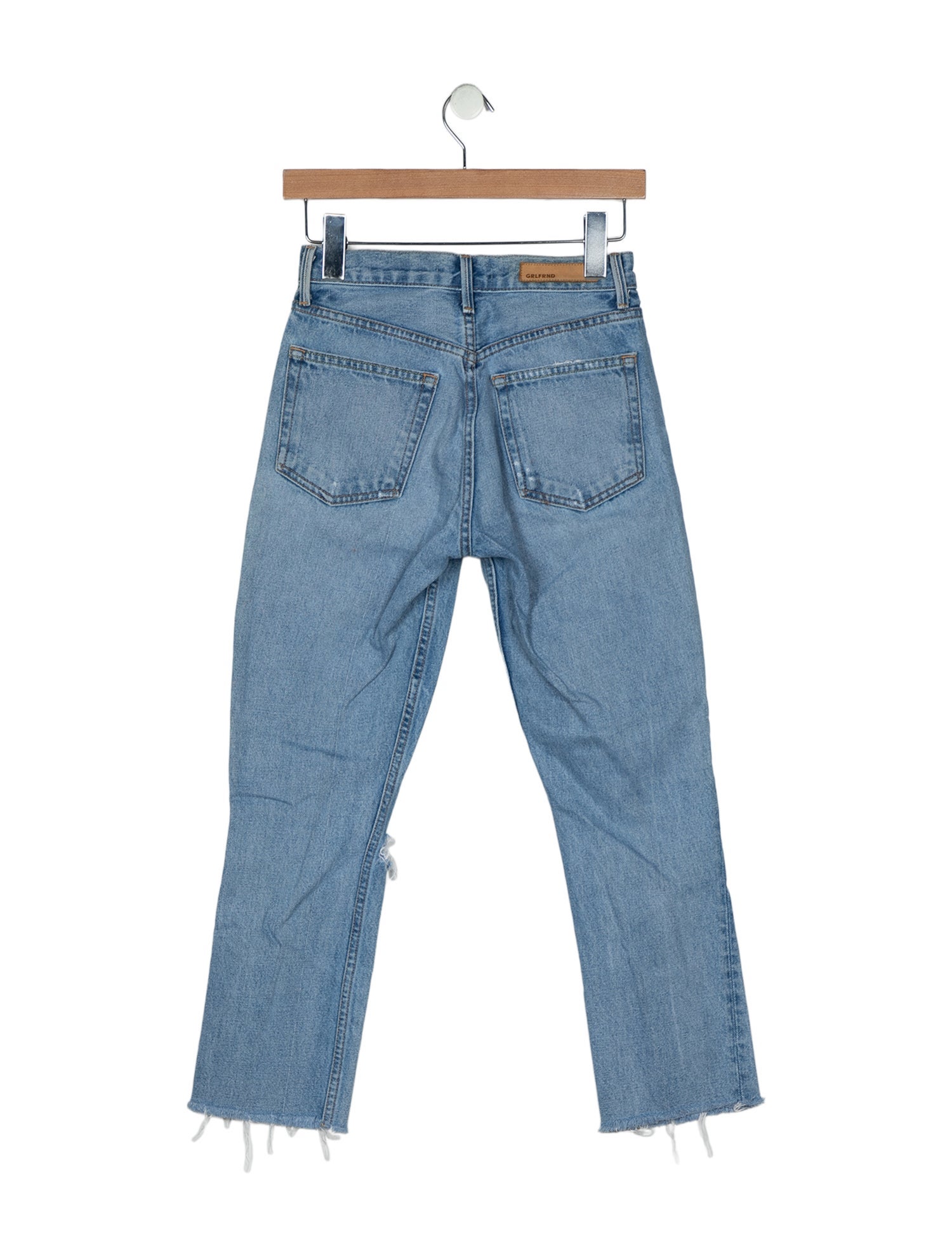 GRLFRND Mid-Rise Straight Leg Jeans