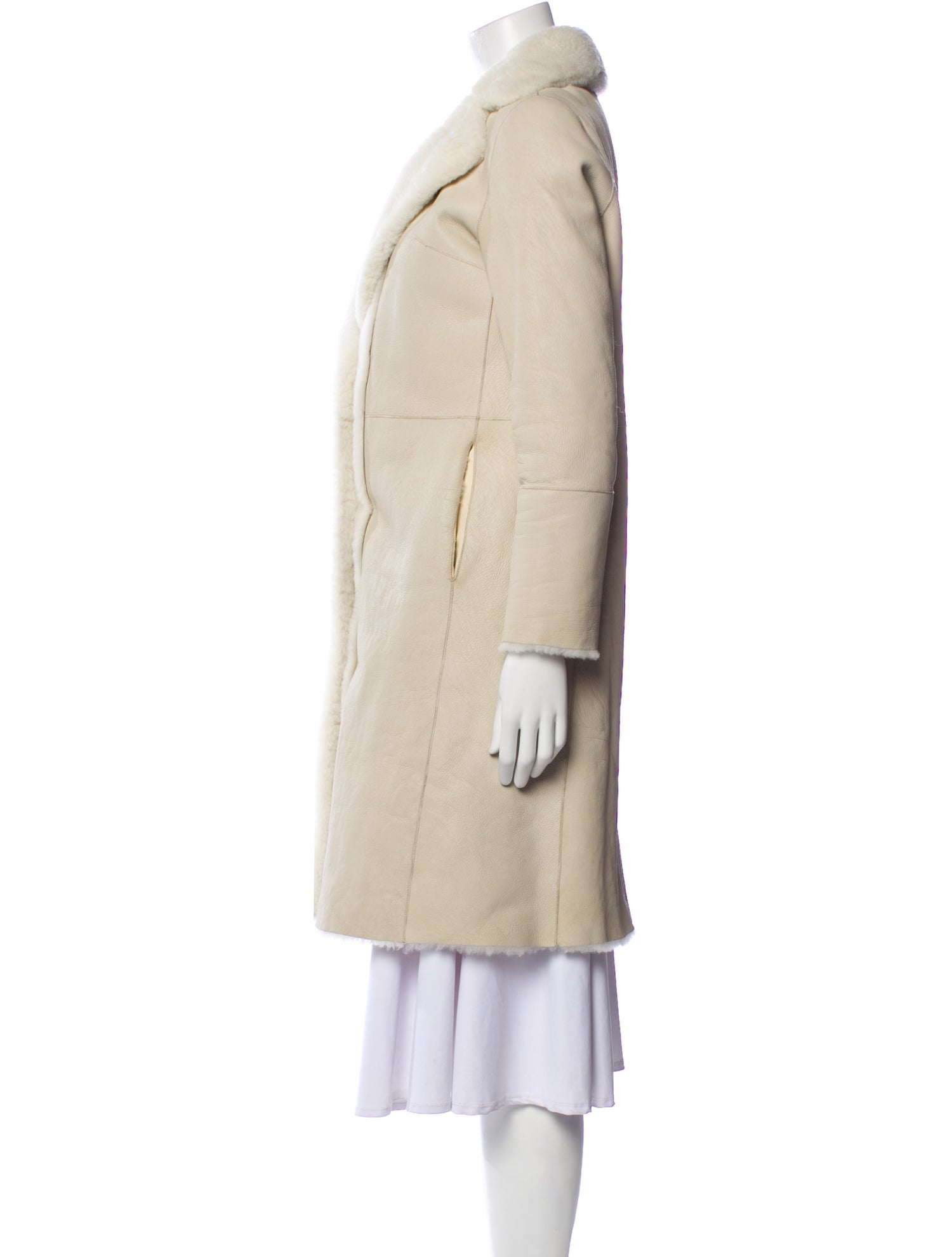 Grenn Pilot Leather Faux Fur Coat