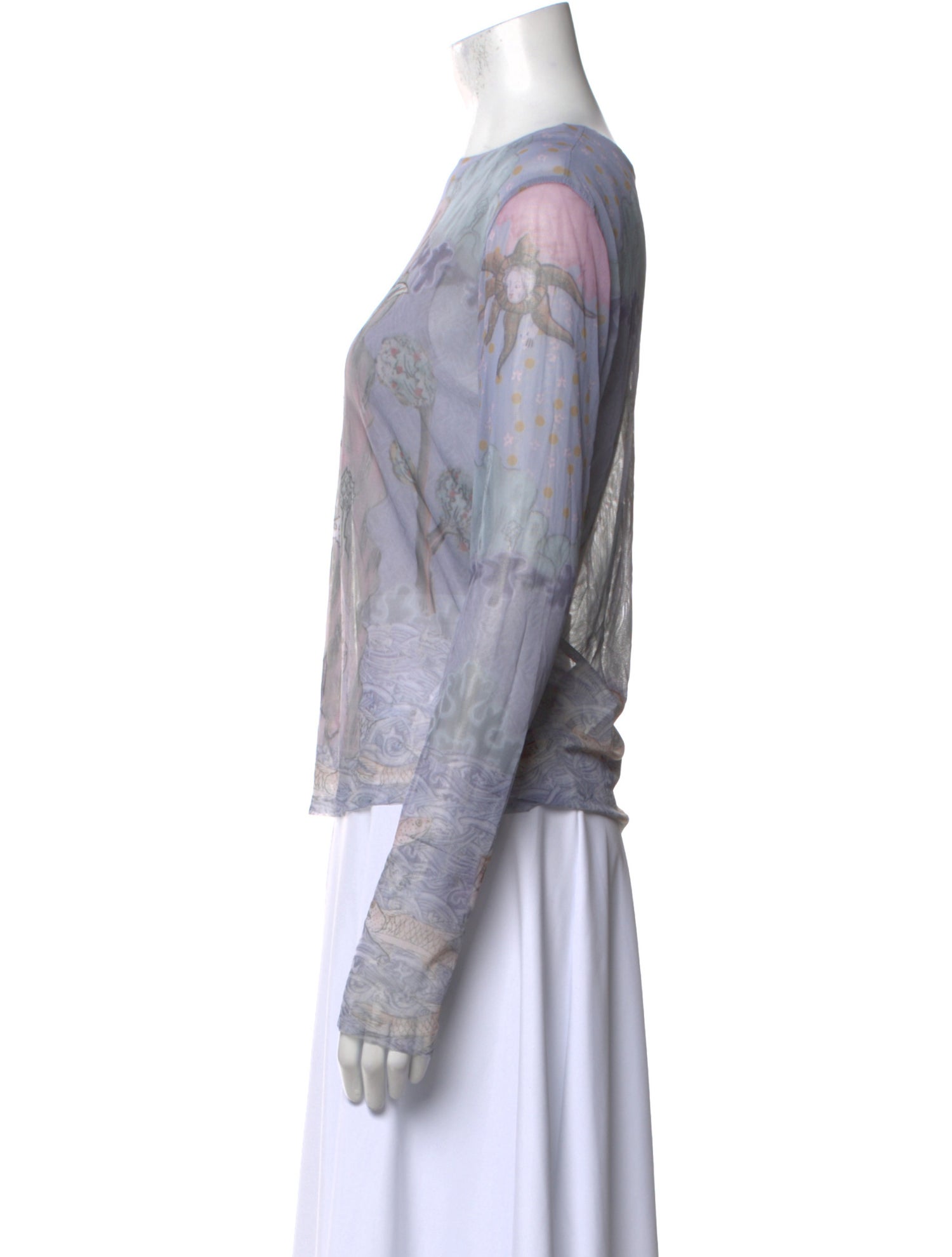 Grover Rad Printed Bateau Neckline Blouse