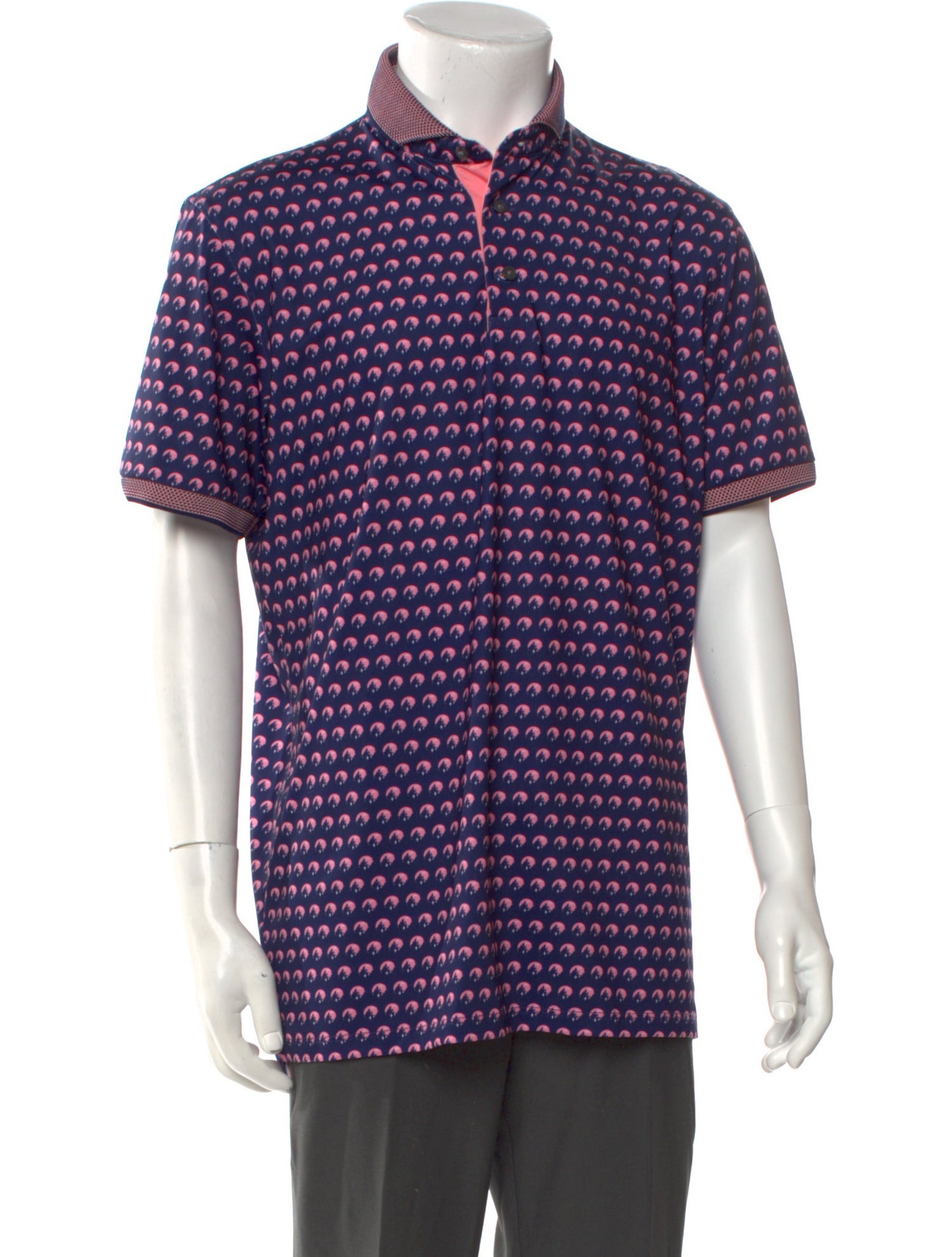 Greyson Polka Dot Print Collar Polo Shirt