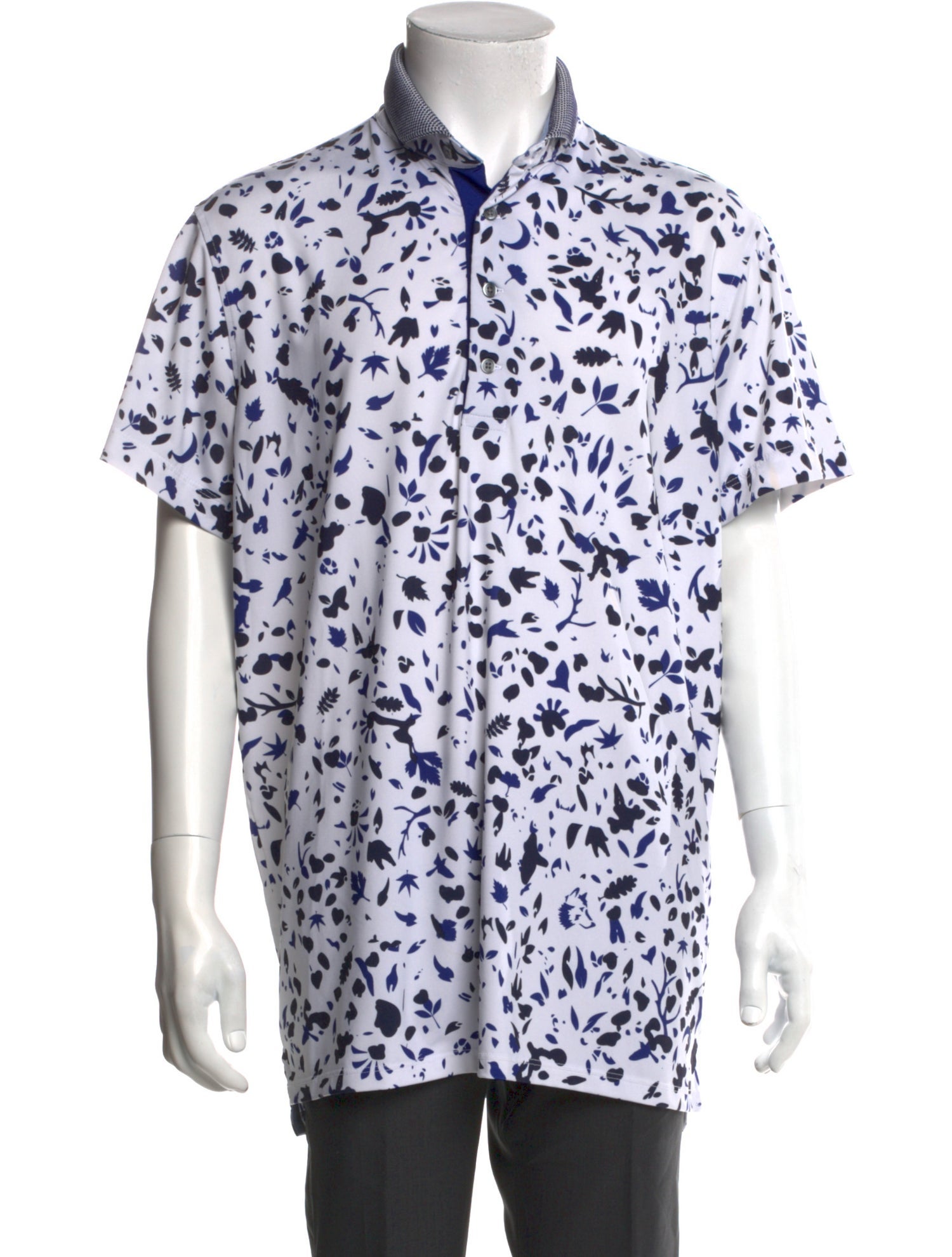 Greyson Floral Print Crew Neck Polo Shirt