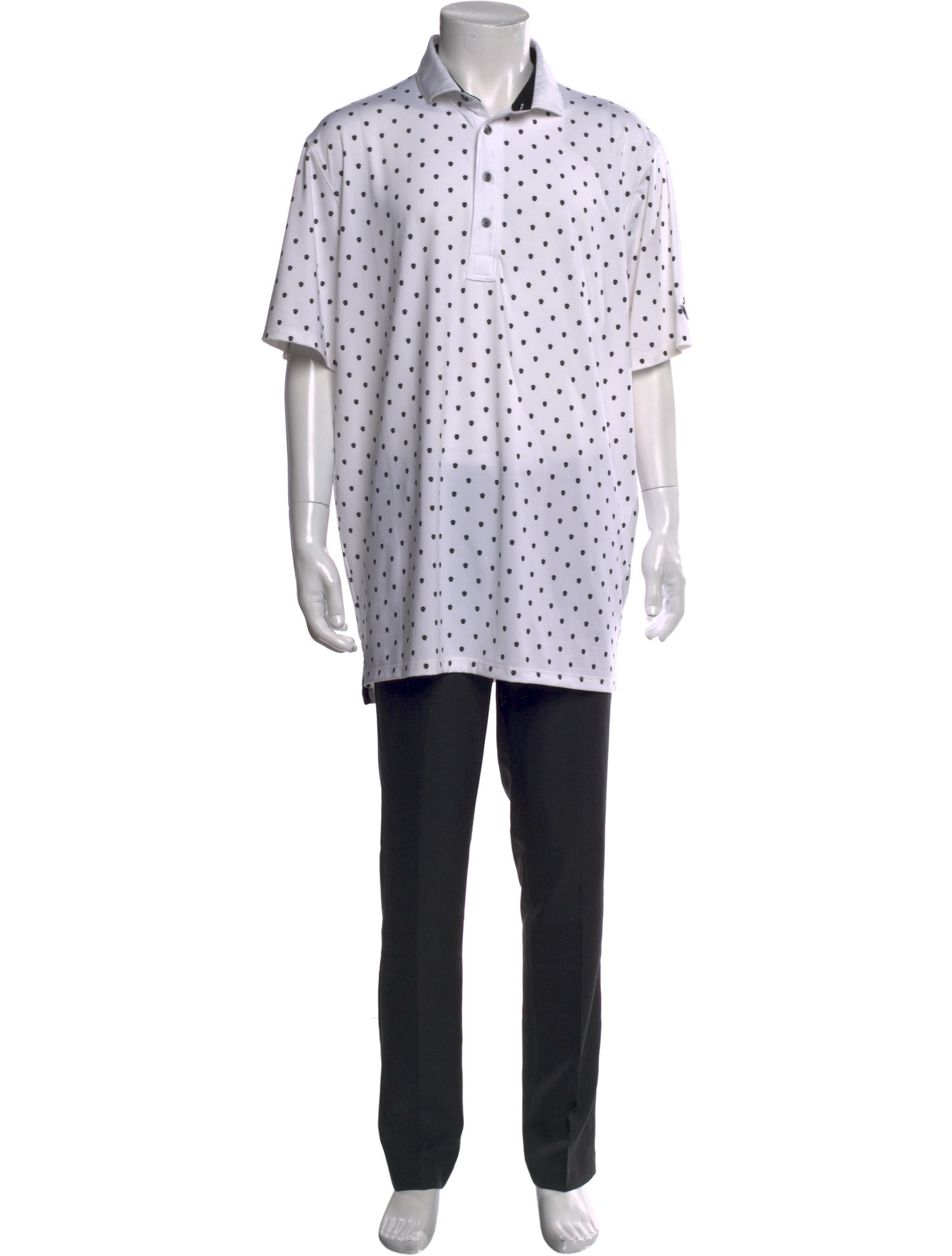 Greyson Polka Dot Print Crew Neck Polo Shirt