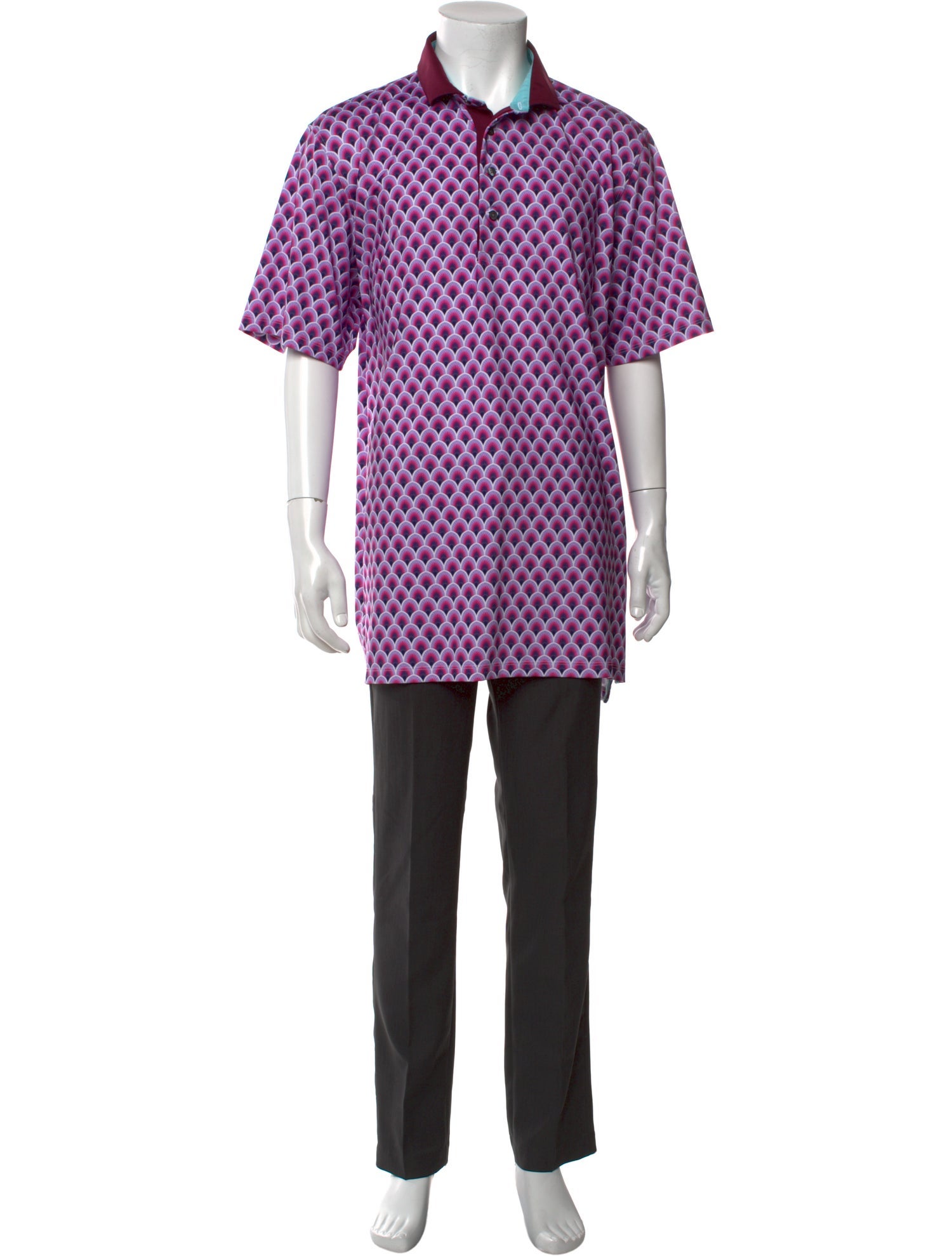 Greyson Printed V-Neck Polo Shirt