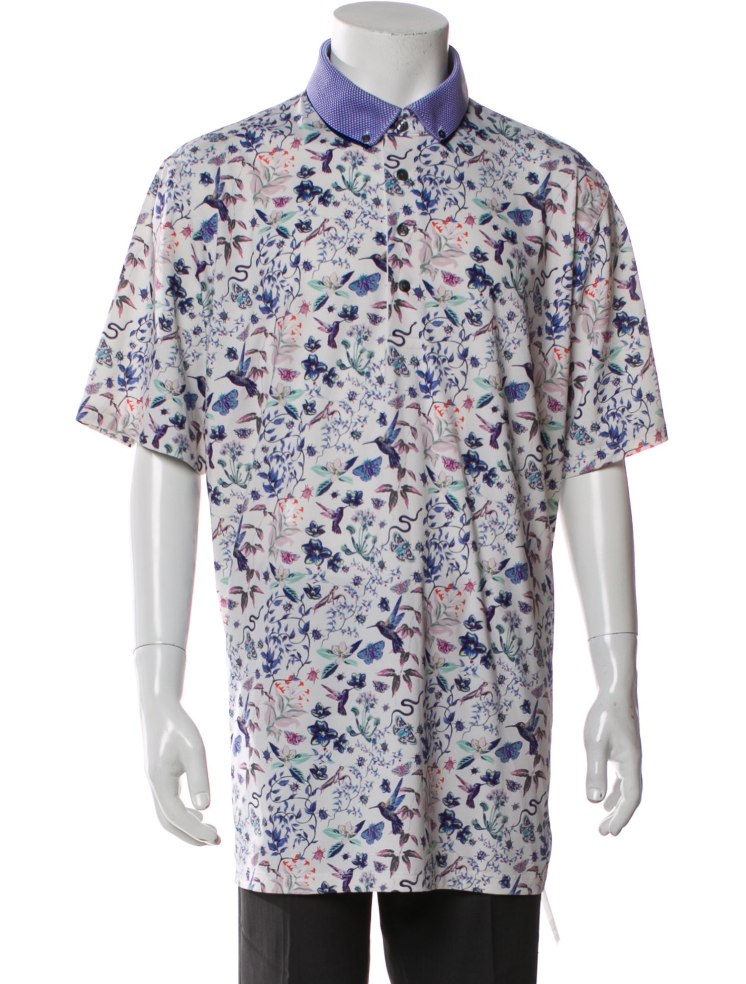Greyson Floral Print Collar Polo Shirt