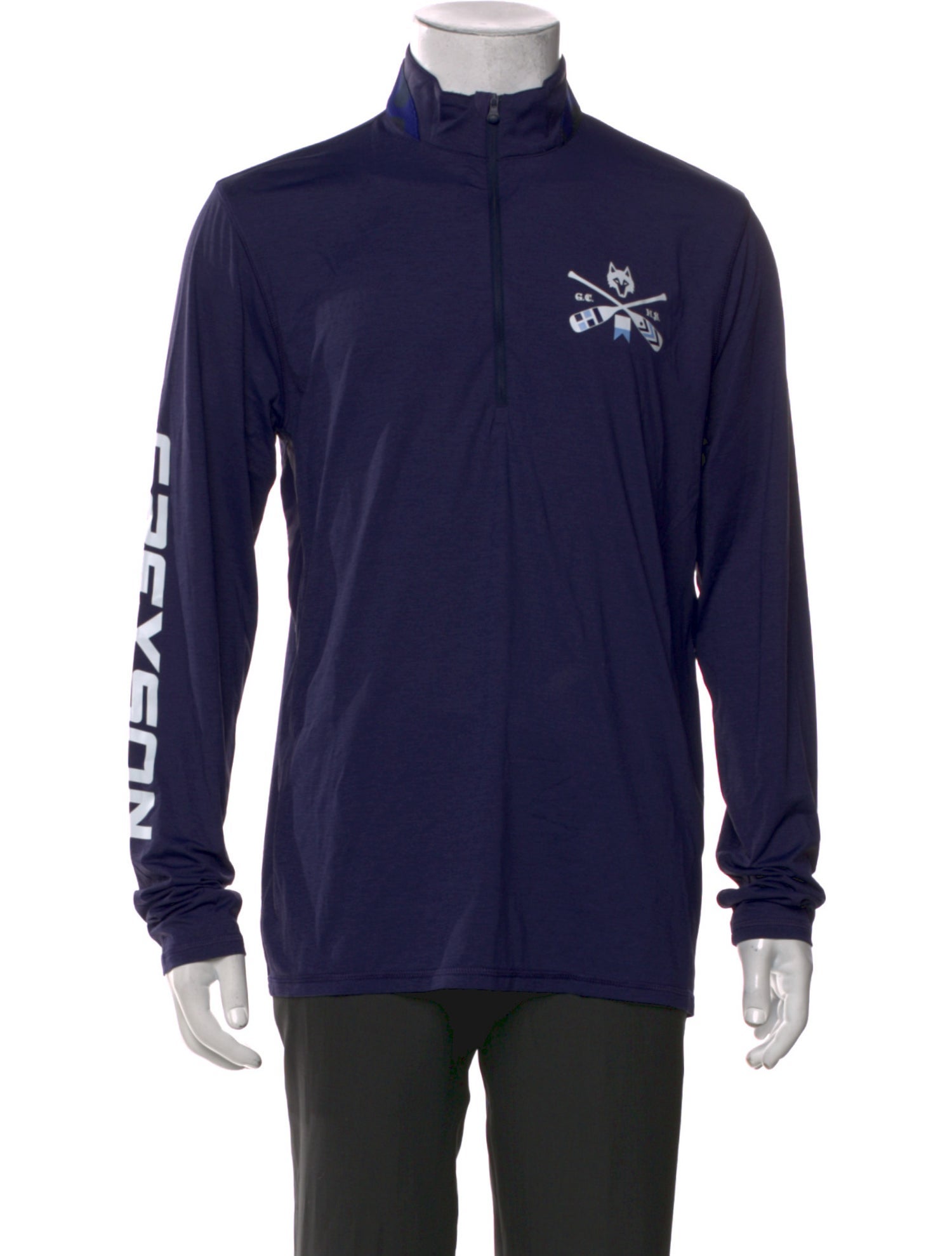 Greyson Graphic Print Mock Neck Henley