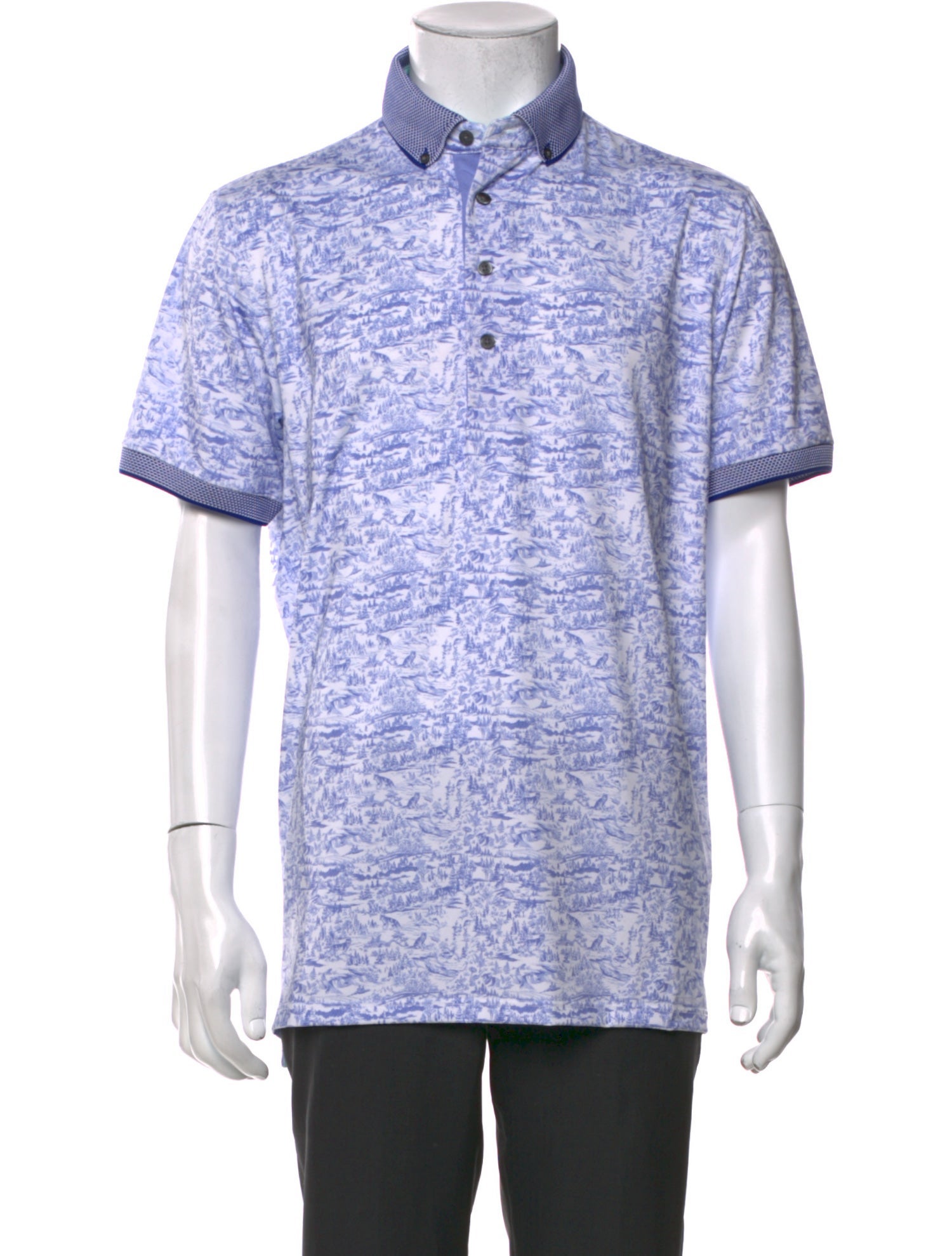 Greyson Printed Collar Polo Shirt