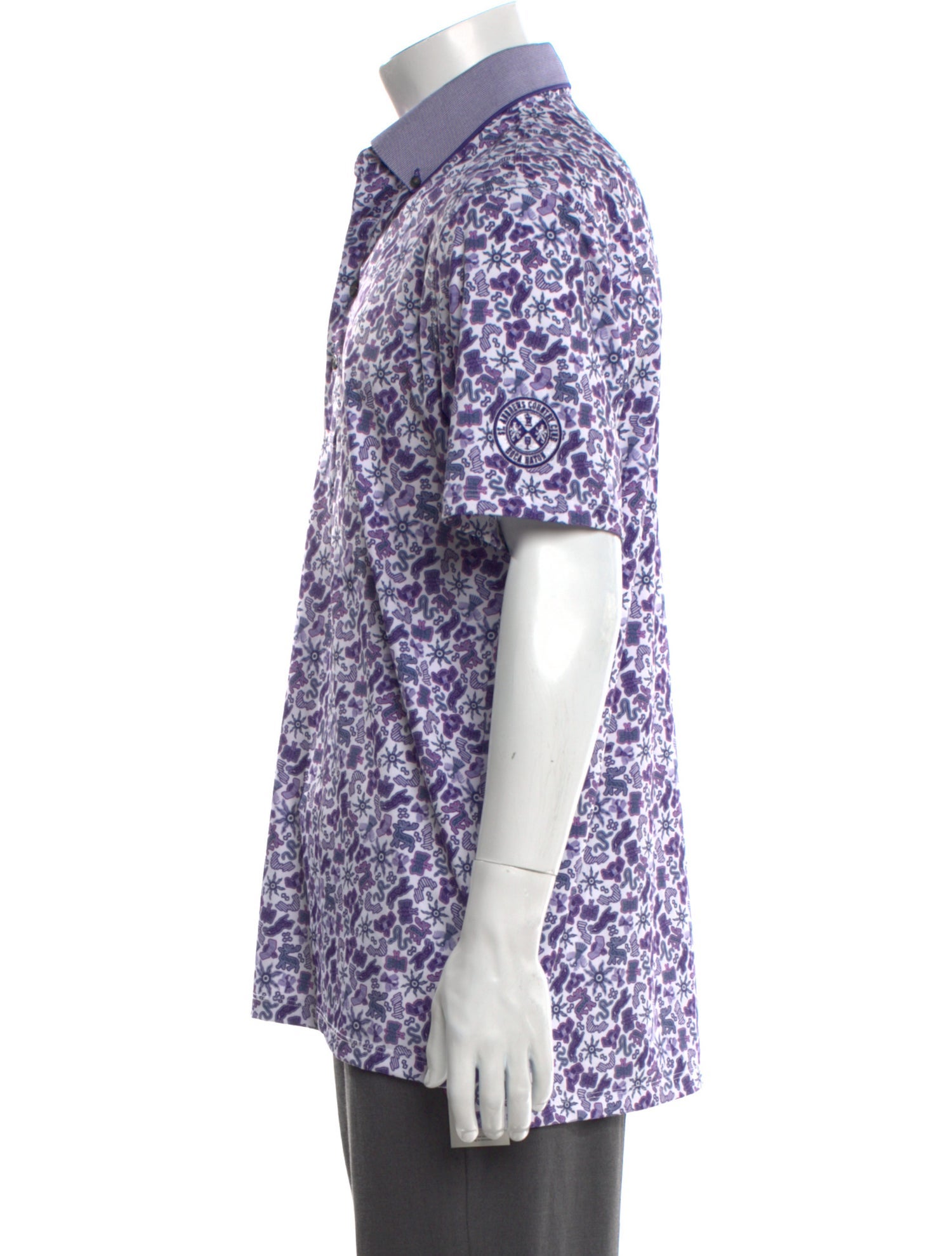 Greyson Printed Crew Neck Polo Shirt