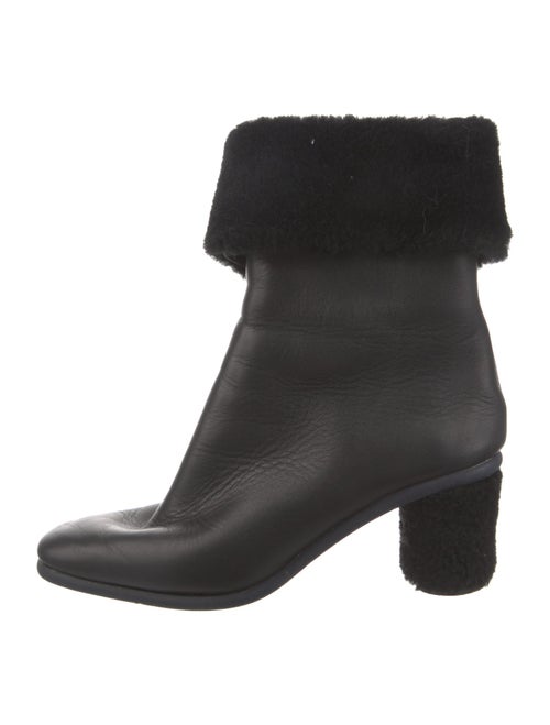 Gray Matters Leather Faux Fur Trim Boots