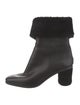 Gray Matters Leather Faux Fur Trim Boots